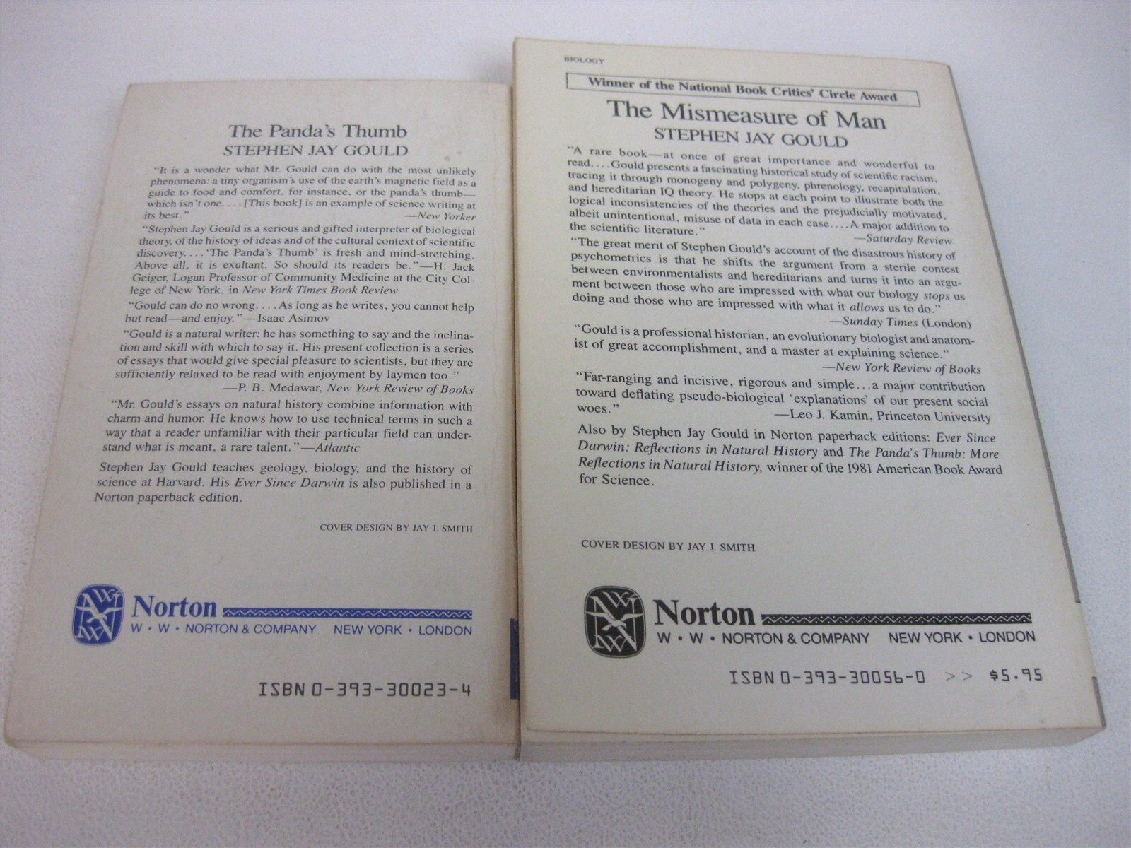 Stephen Jay Gould * Lot 4 Pandas Thumb Mismeasure of Man Hens Teeth Full House