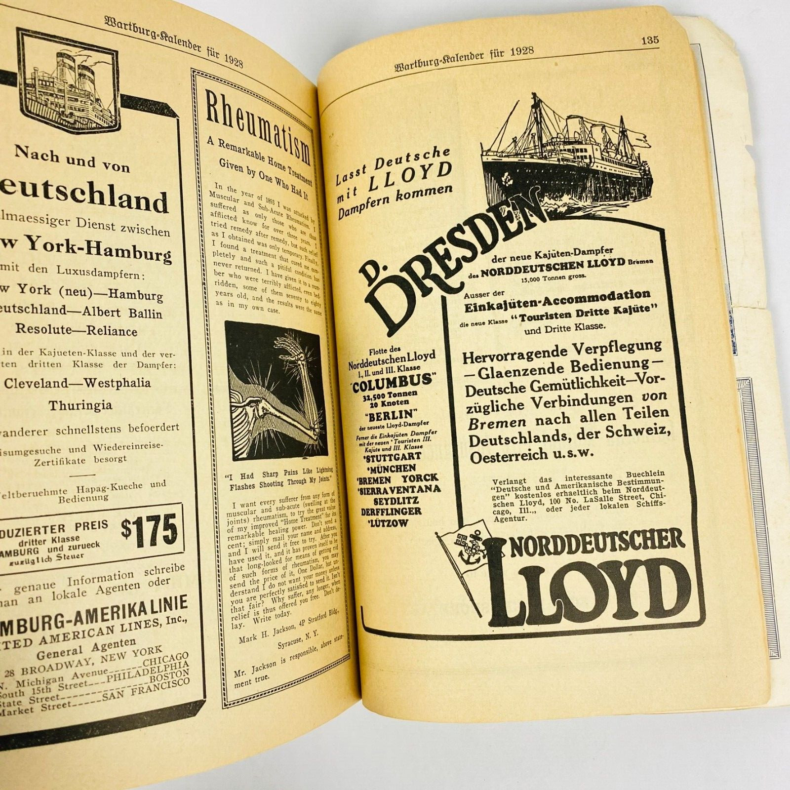 1928 Wartburg Kalender German Edition Book Seminar Dubuque Iowa Vintage