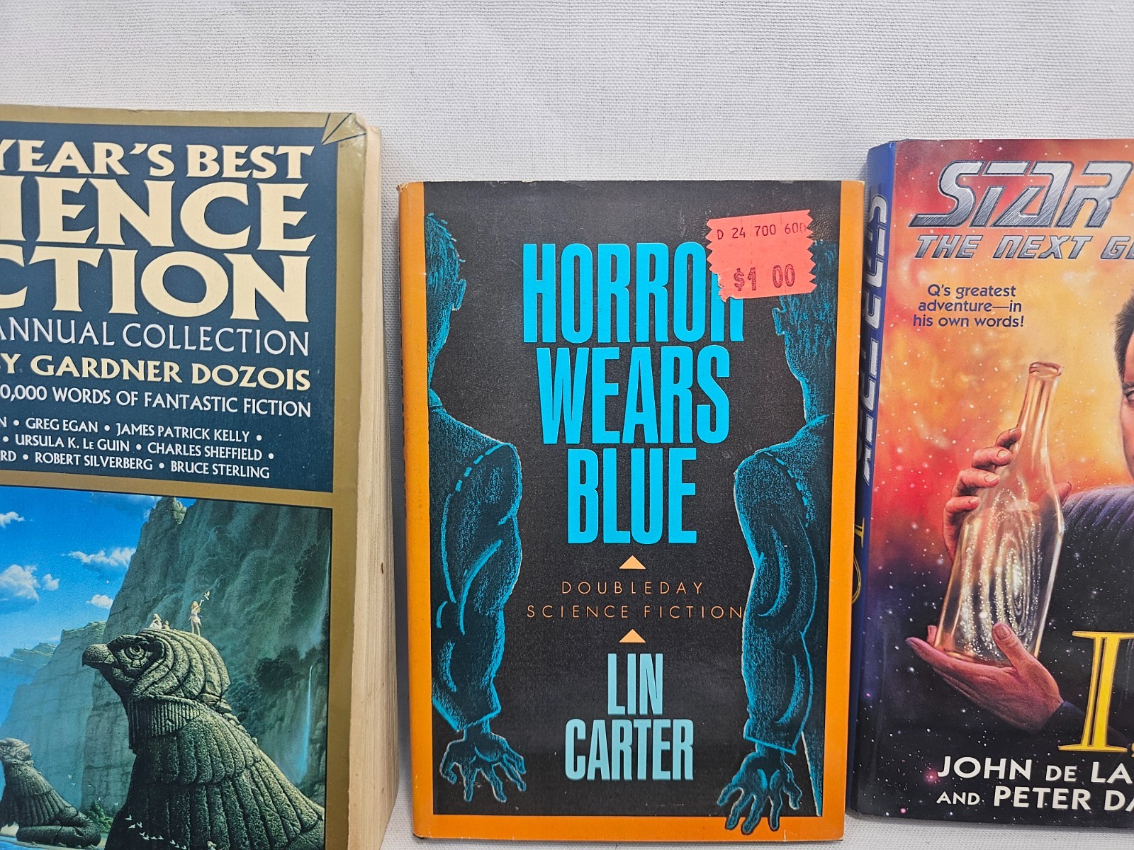 Sci-Fi Fantasy Hardcover Book Lot 6x Lin Carter Horror Wears Blue Star Trek IQ