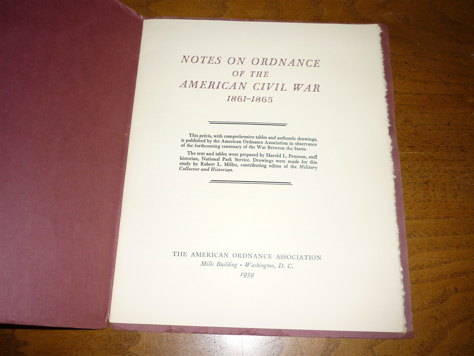 H L Peterson. Notes on Ordnance of American Civil War.1959. Softbound. Good copy
