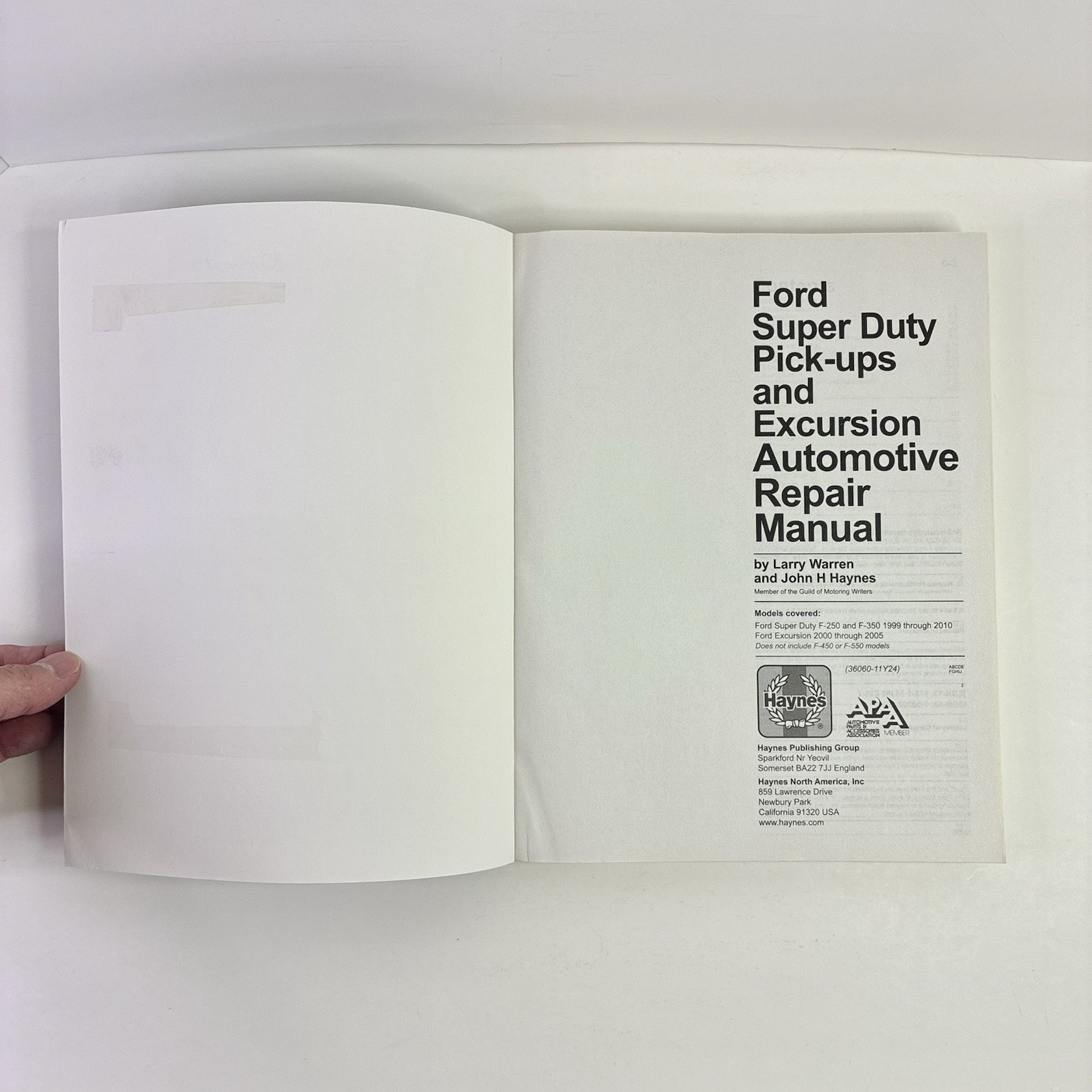99-10 Ford Super Duty F250 & F350 Pick-Ups Trucks Haynes Repair Manual 36060