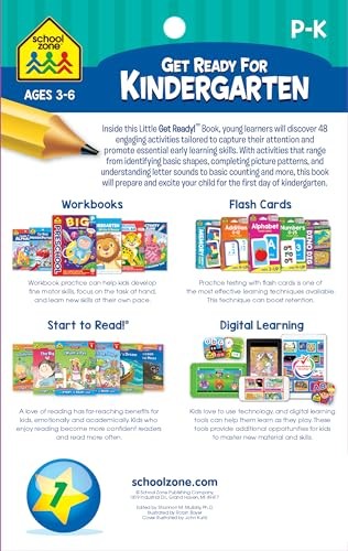 School Zone Get Ready for Kindergarten Workbook: 48 Pages, Pre-K, Preschool,…