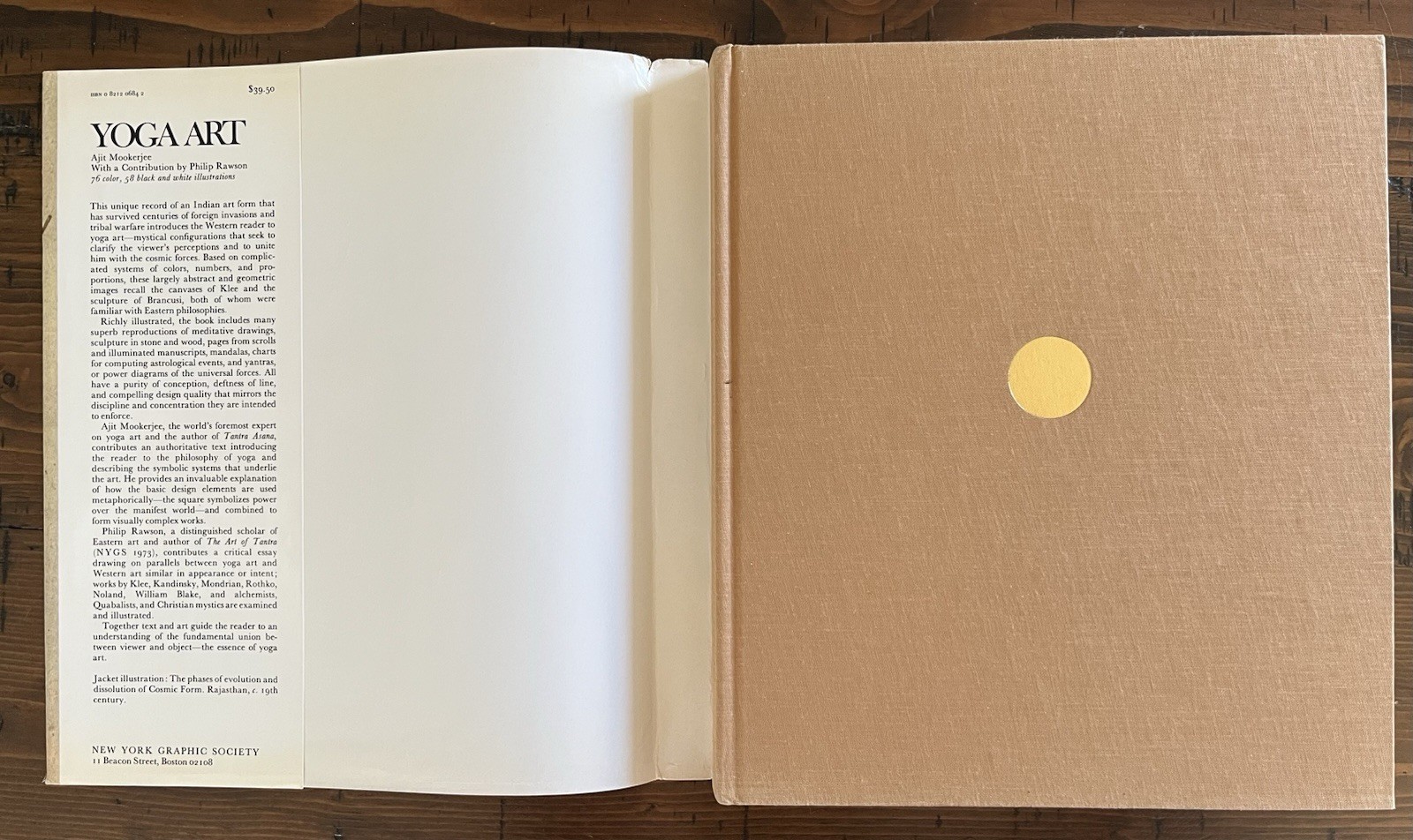 Yoga Art Ajit Mookerjee 1975 New York Graphic Society Hardcover HCDJ 0821206842