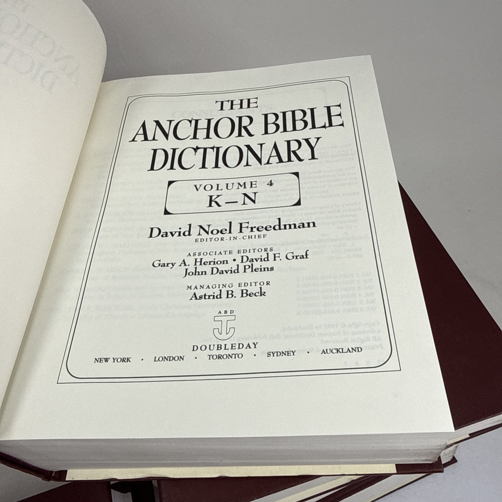 The Anchor Bible Dictionary – 6 Volume Set Hardcover 1992 Doubleday Burgundy