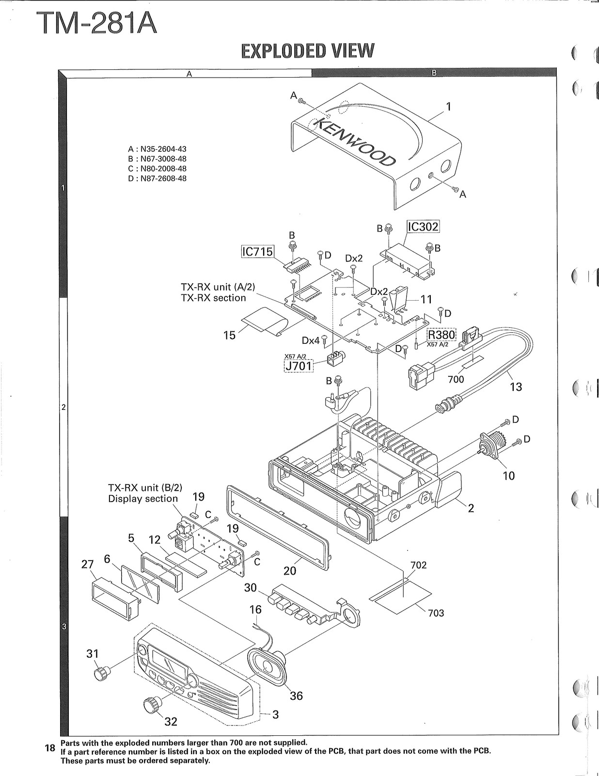 KENWOOD TM-281A 144MHz FM Transceiver Service Manual 2011, FOLDOUTS