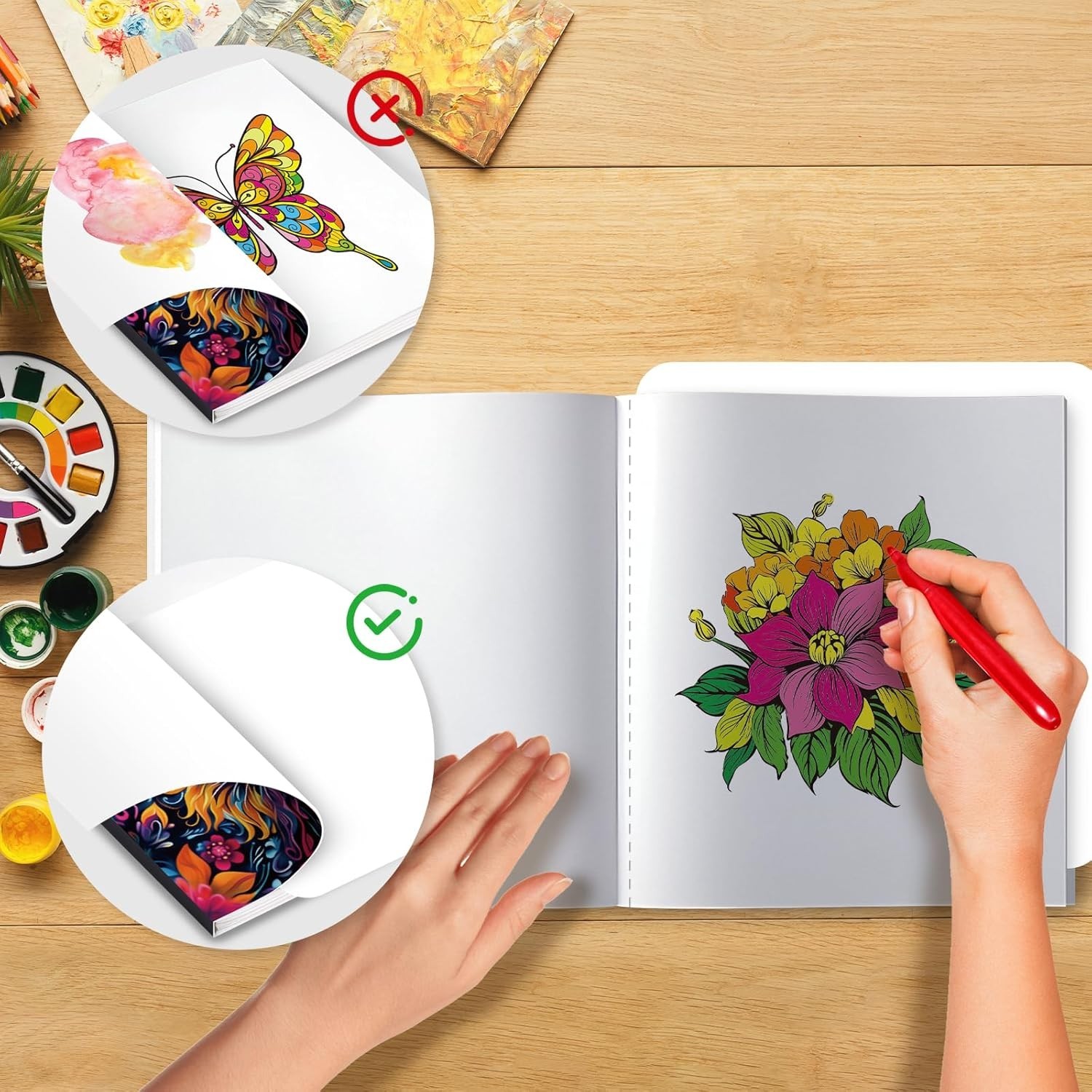 Adult Coloring Books Set:3 Coloring Books for Adults Animal Flowers & Other Them