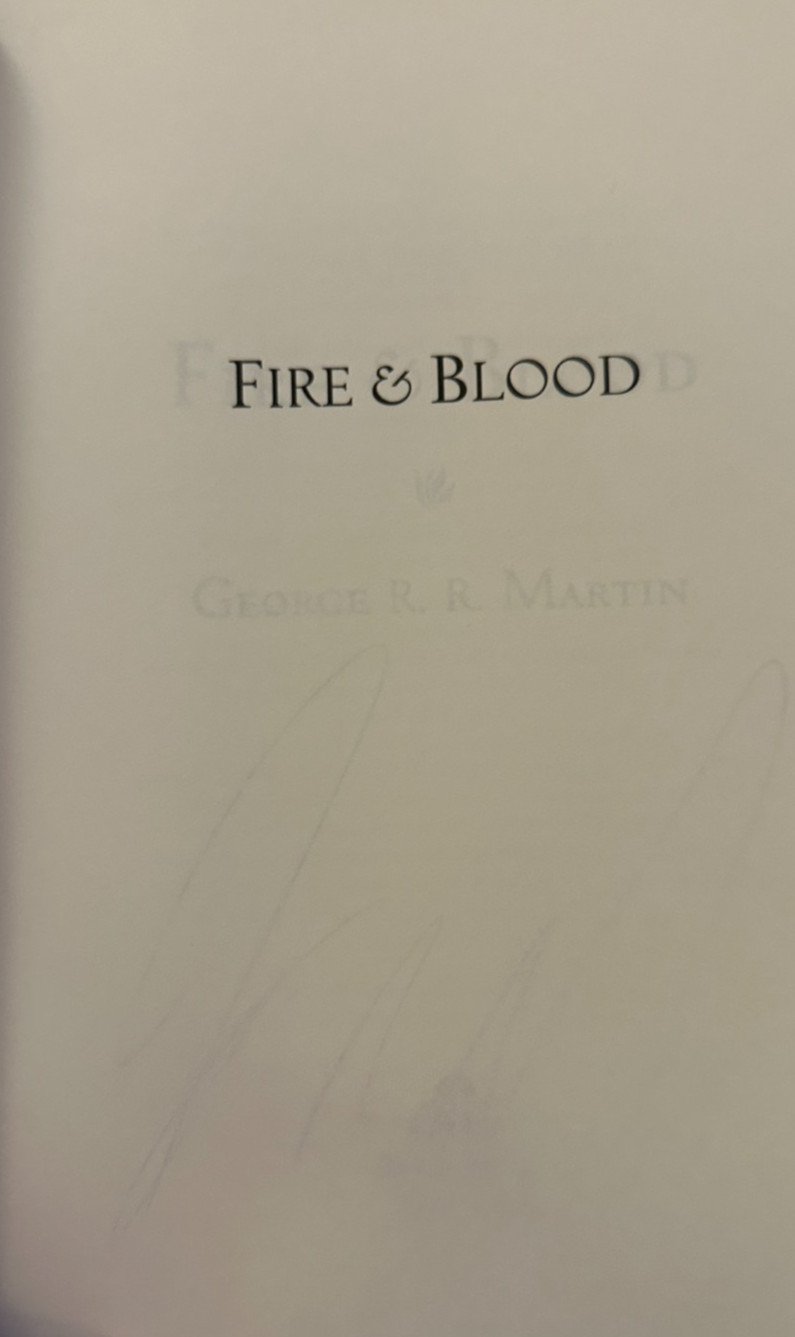 Fire & Blood by George R.R. Martin, Signed, 1st Edition, Hardcover, 2018
