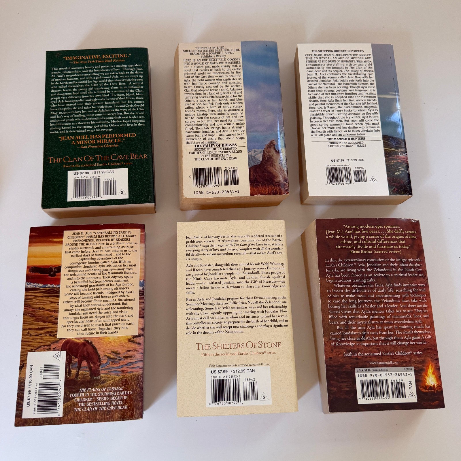 Jean Auel Earth’s Children Complete Series Paperback Lot 6 Clan of the Cave Bear