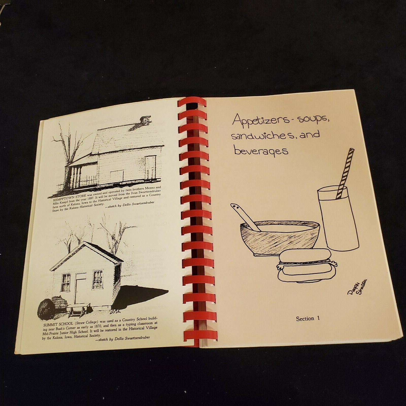 1982 Kalona Historical Village Cook Book 264 Pages by Committee