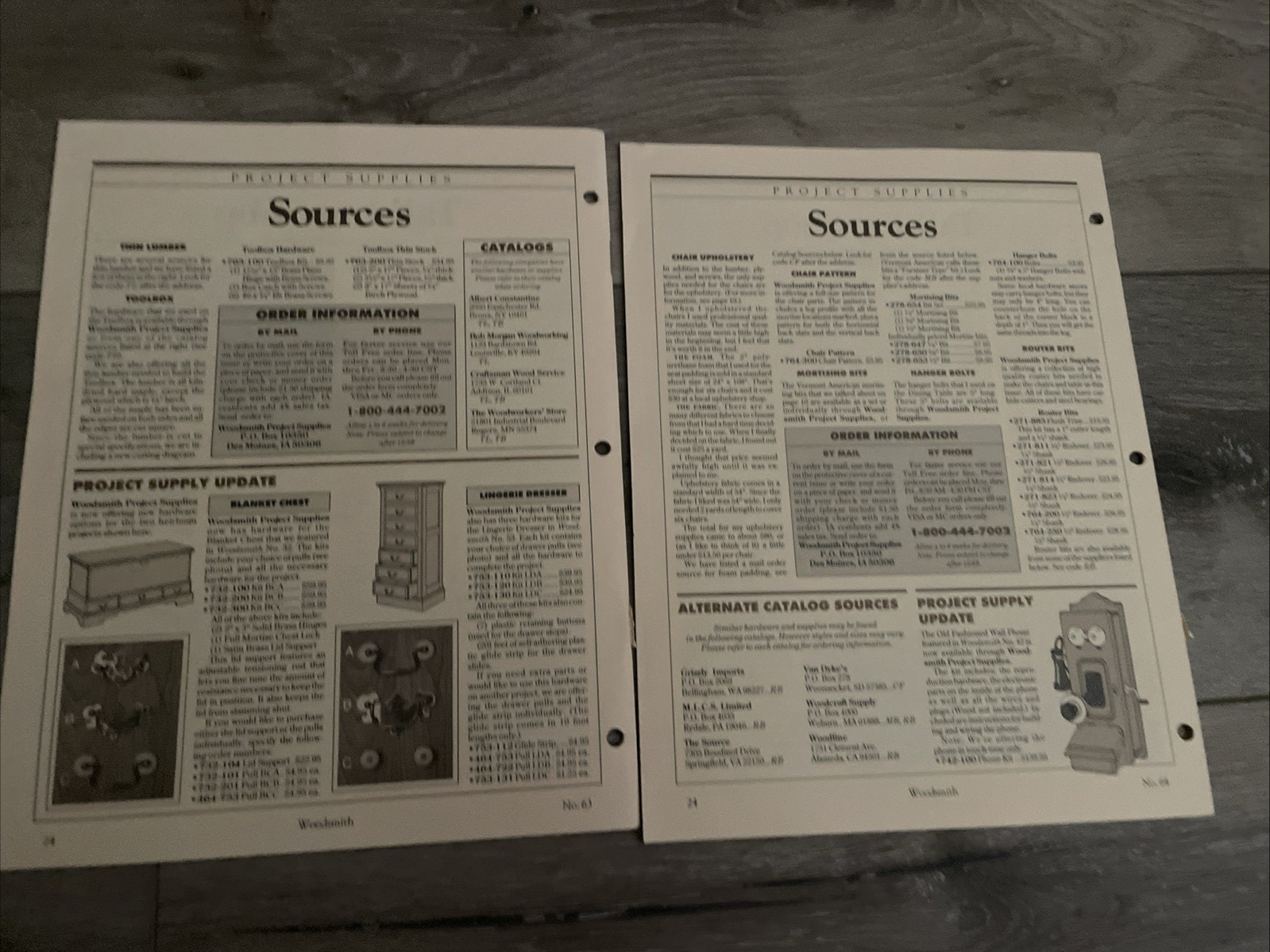 VINTAGE LOT OF 15 ISSUES WOODSMITH NOTES FROM THE SHOP WOODWORKING #61-75