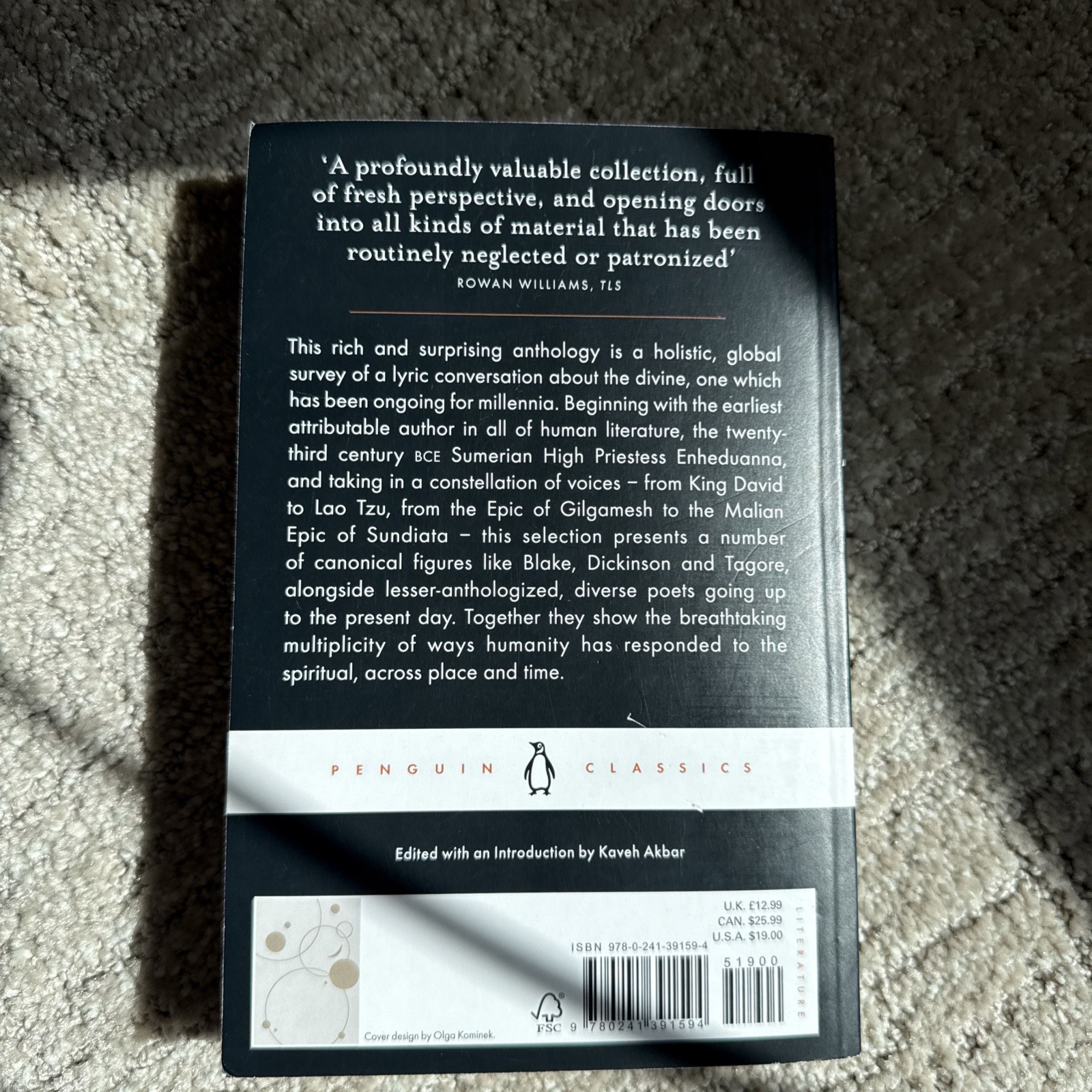 Penguin Book of Spiritual Verse : 110 Poets on the Divine by Kaveh Akbar 2023