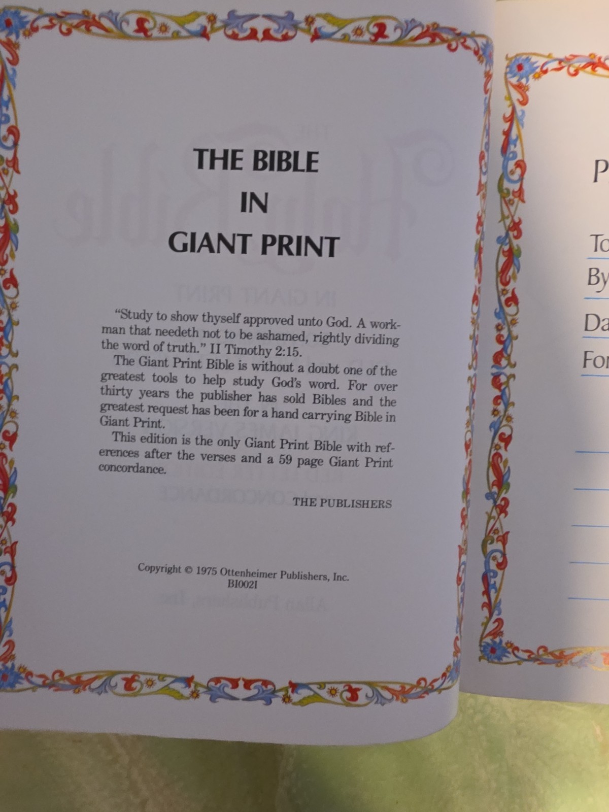 Holy Bible GIANT Print KJV Red Letter Edition Concordance Illustrated 1975