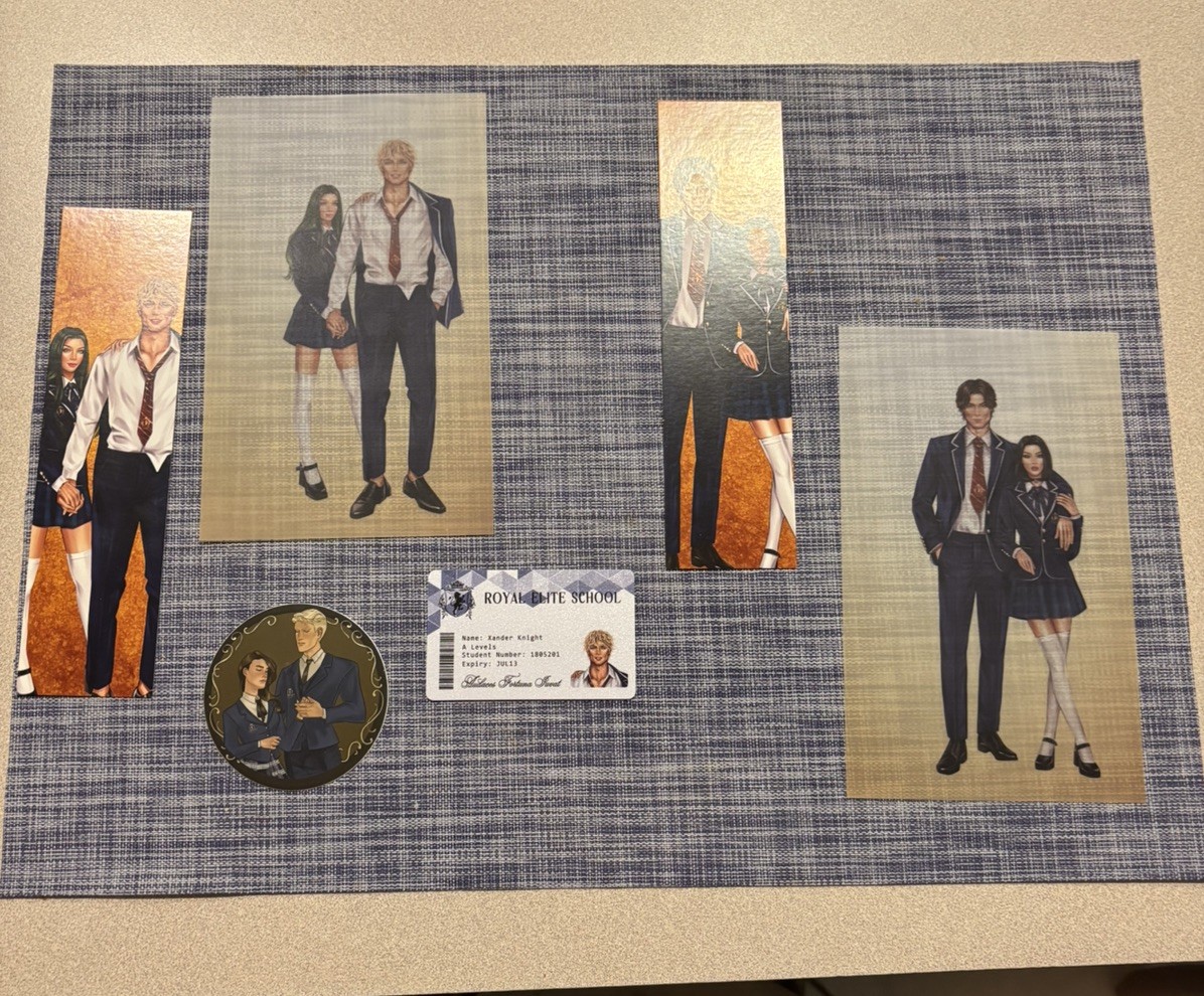 6pc Royal Elite Series RES Rina Kent id card sticker bookmarks Page Overlay Set