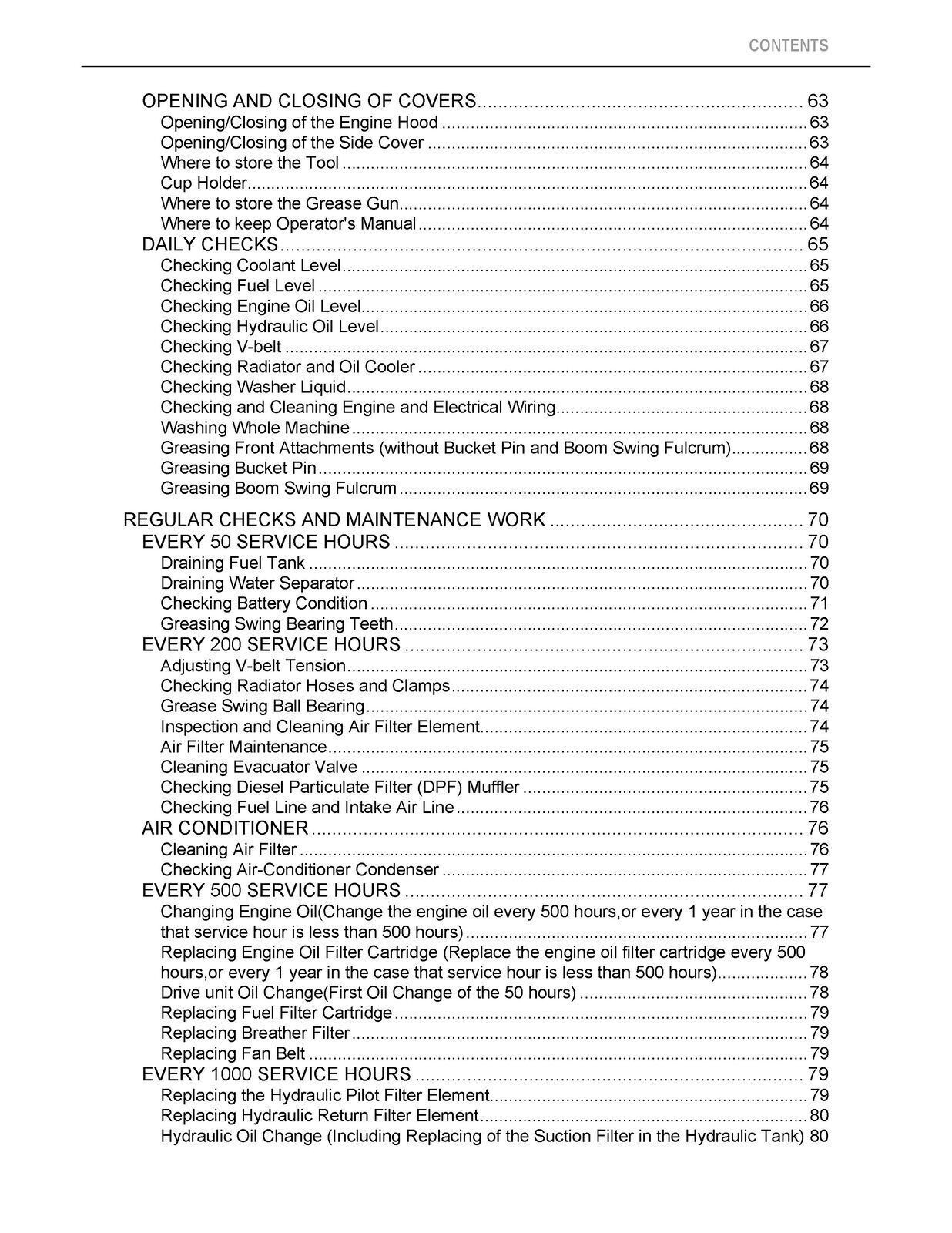 KUBOTA KX040-4 EXCAVATOR OPERATORS MANUAL – HD WIRE CLOSURE – PROTECTIVE COVERS