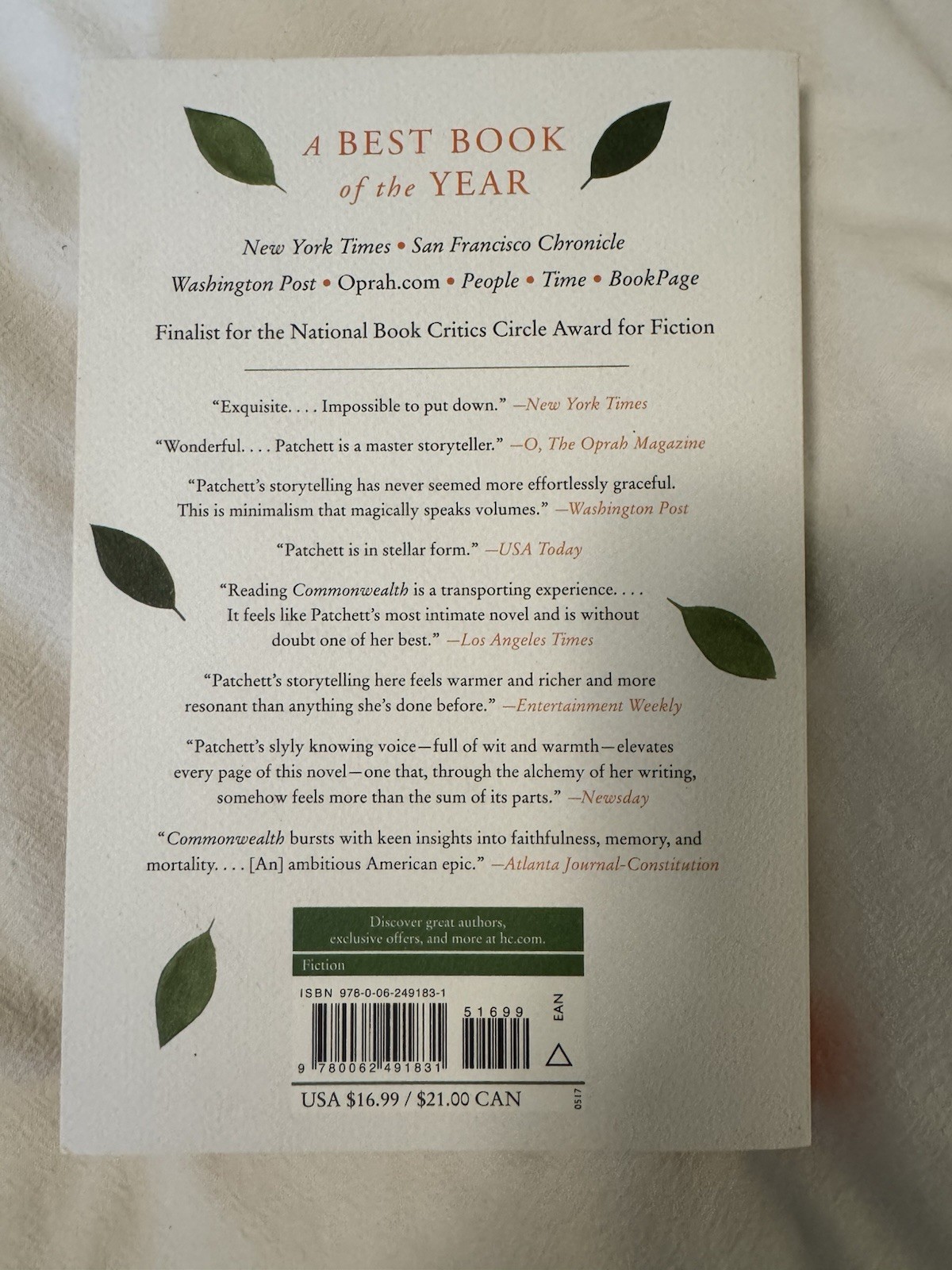 Commonwealth : A Novel by Ann Patchett (2017, Trade Paperback)