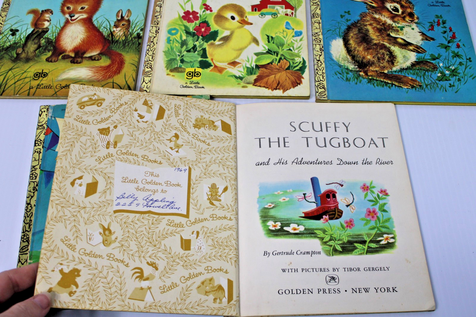 5 Vintage Little Golden Books- Baby Shower Gift Retro Nursery Cozy Kids‘ Stories
