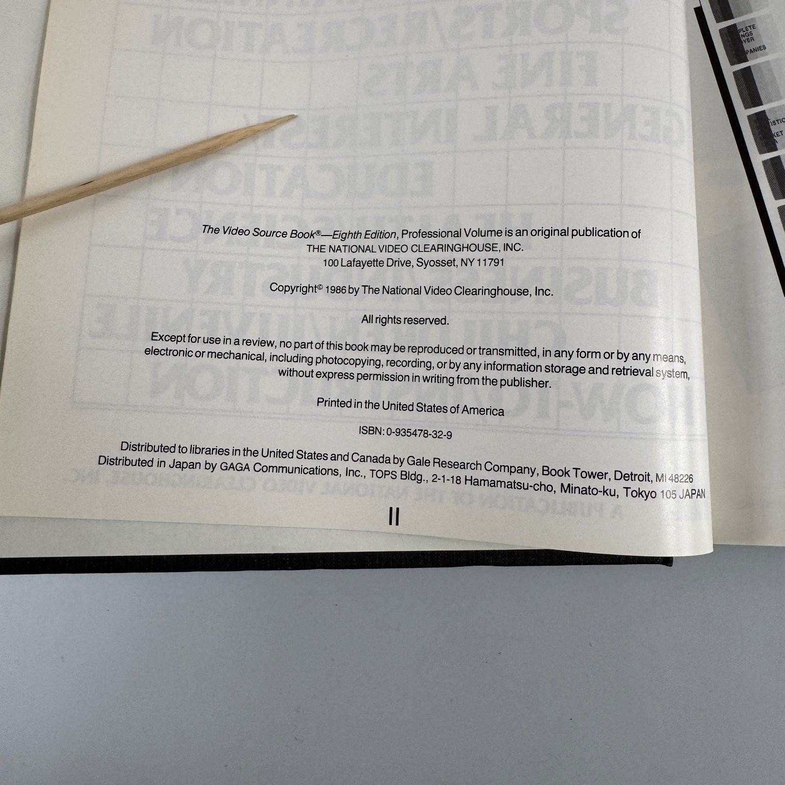 The Video Source Book Eighth Edition 1986 Professional Volume NV Clearinghouse