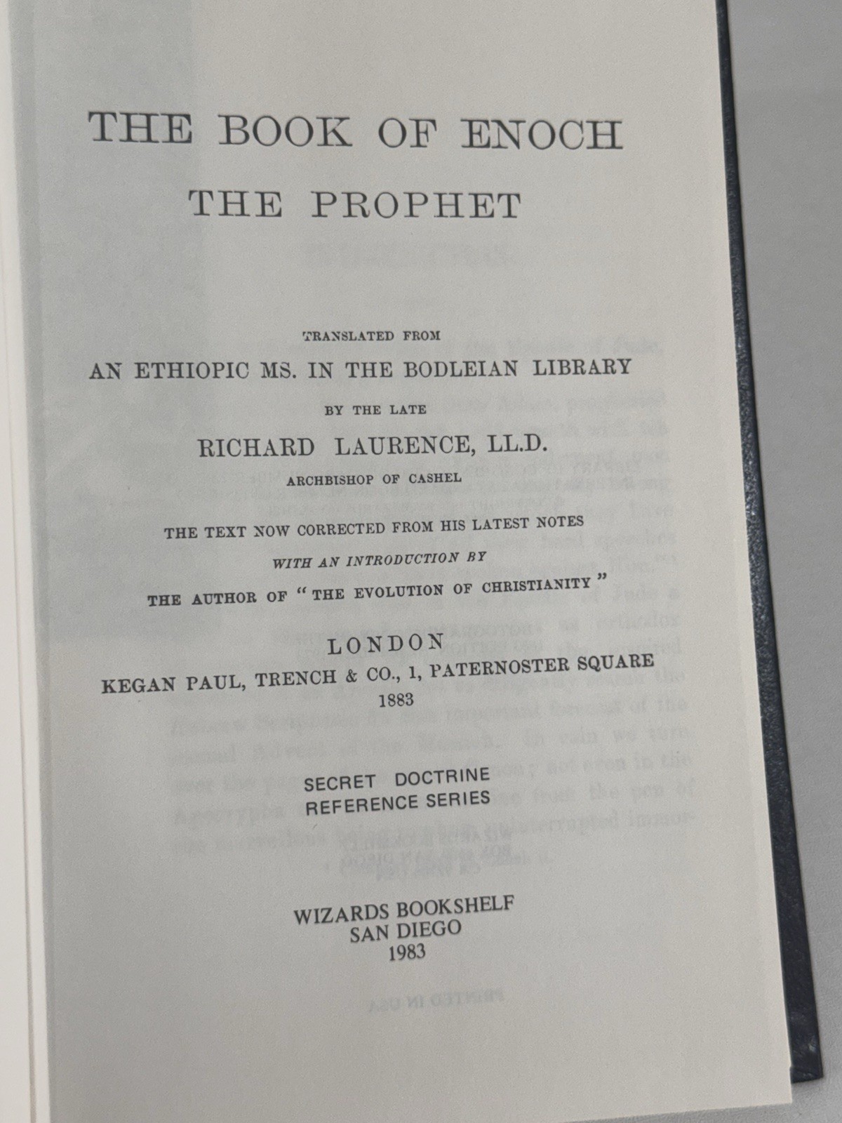 The Book Of Enoch The Prophet Richard Laurence 1977 Edition Wizards Bookshelf