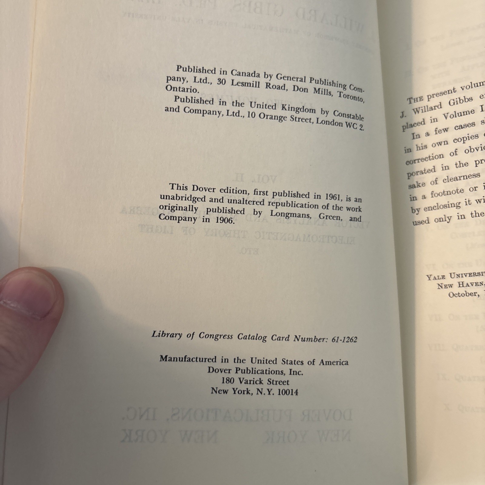 The Scientific Papers of J.Willard Gibbs, Volumes 1 and 2