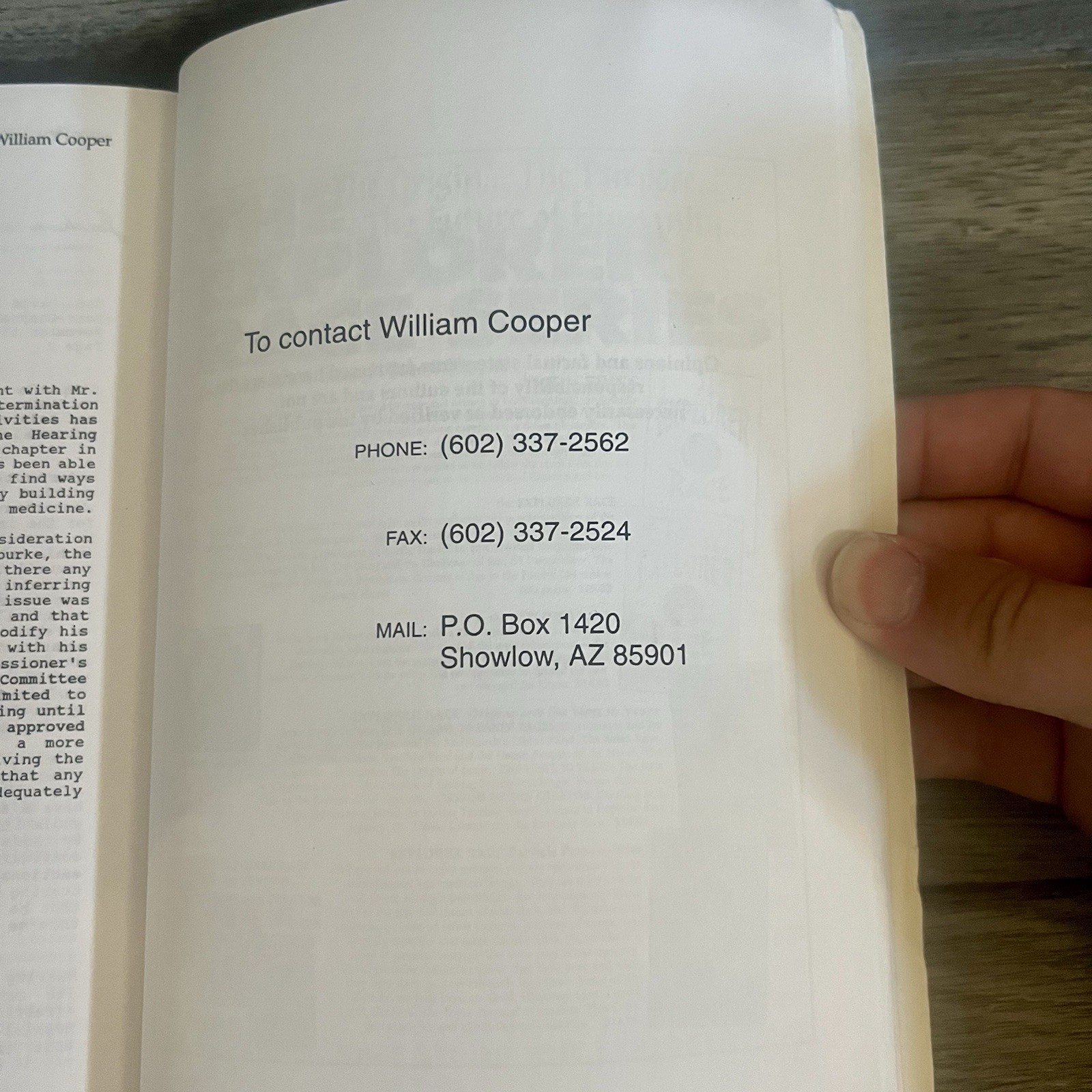 Behold a Pale Horse 1991 by William Cooper UNREVISED 500 pages | P of Z + CFR