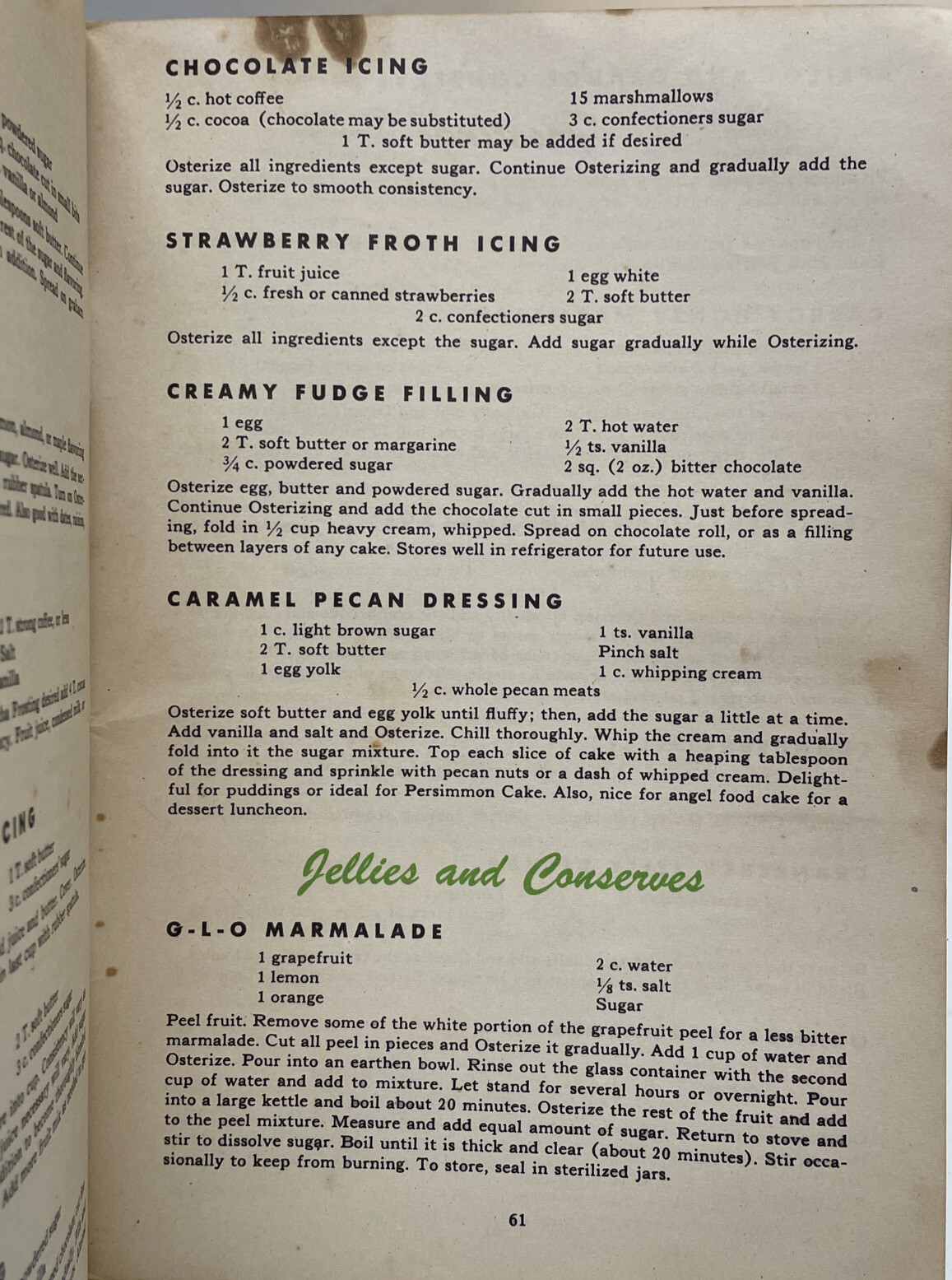 Delightful Osterizer Recipes 1949 Paperback 64 Pages Instructions and Recipes