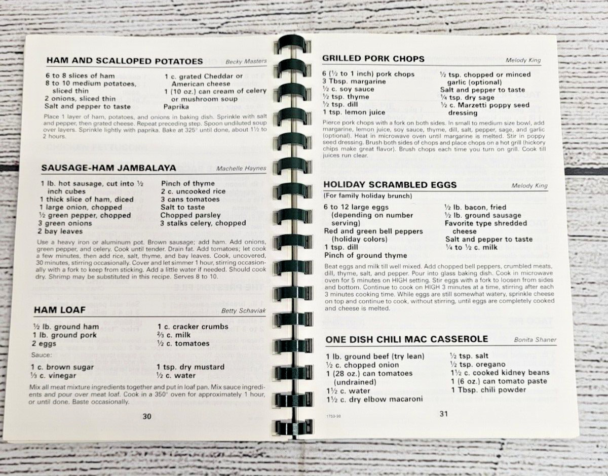 Vintage 1998 Cookbook Germantown Ohio Eagles #2292 Small Town Recipes