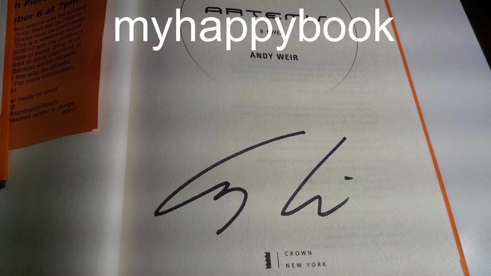 SIGNED Artemis by Andy Weir, Hardcover, autographed, new with event photos