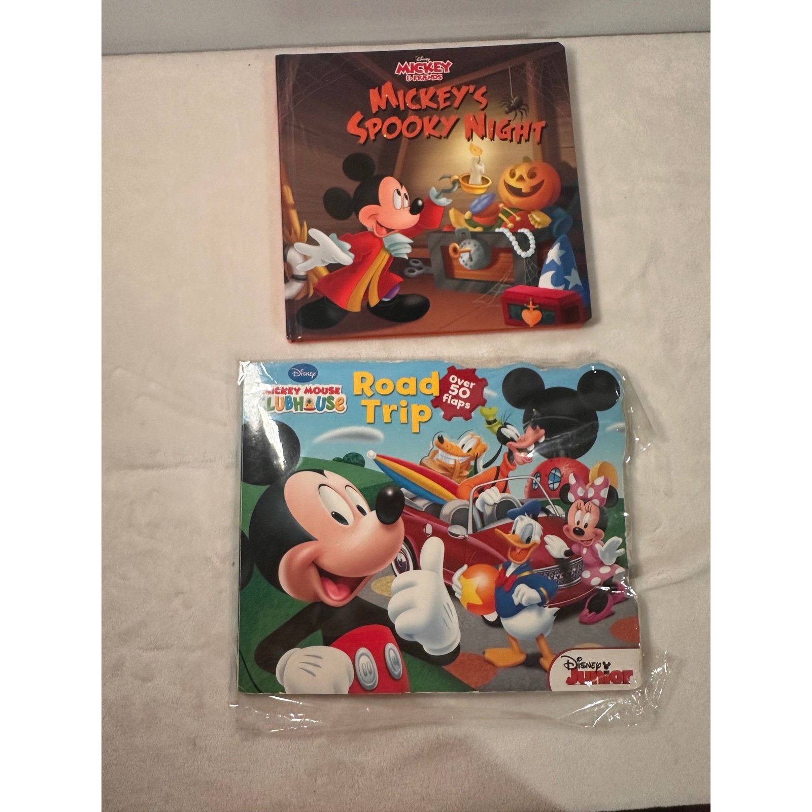 Disney Mickey Mouse Book Bundle Spooky Night & Clubhouse Road Trip Lift-the-Flap