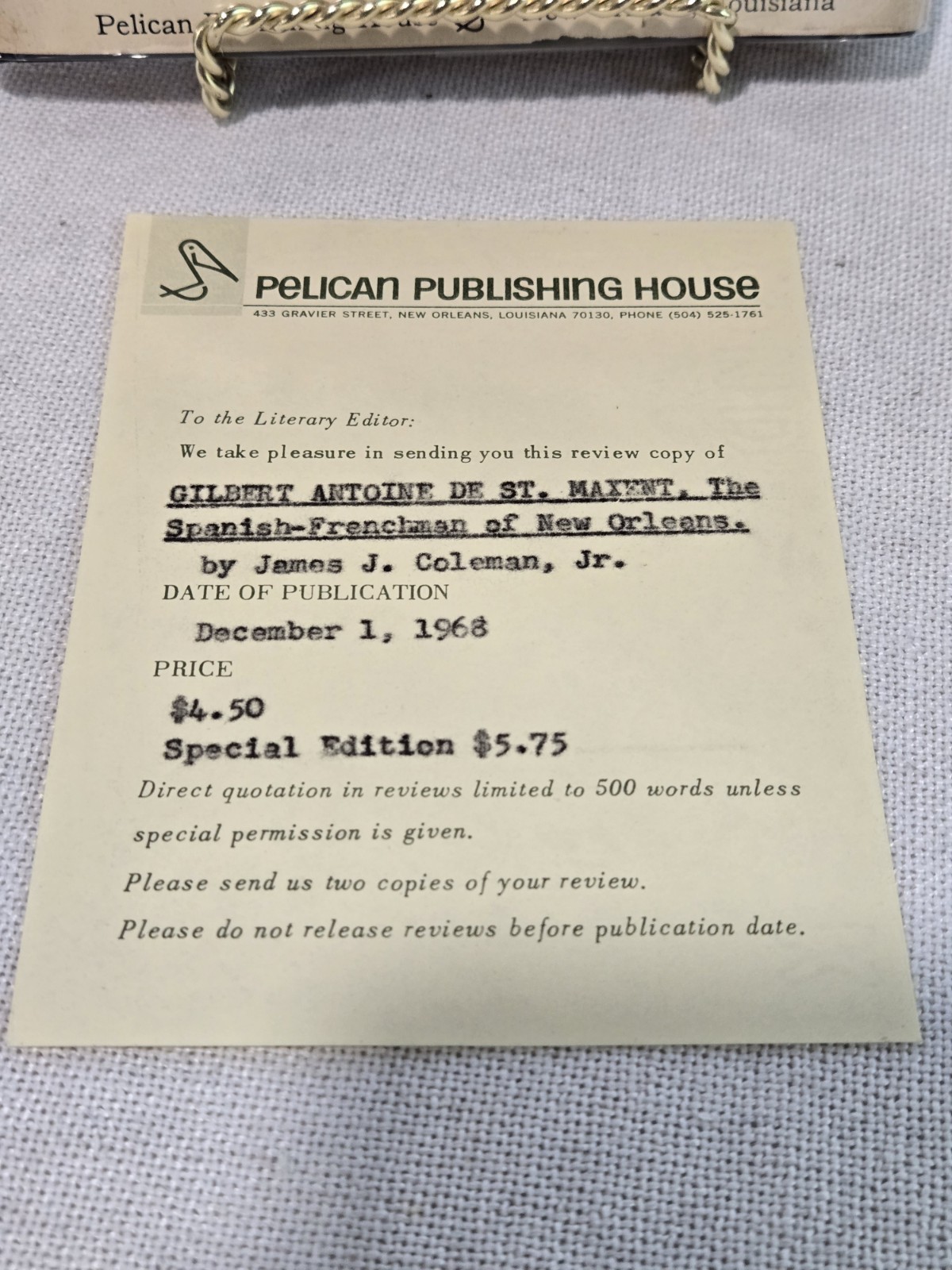New Orleans History Bundle: Accidental City Signed + Gilbert de St. Maxent 1968