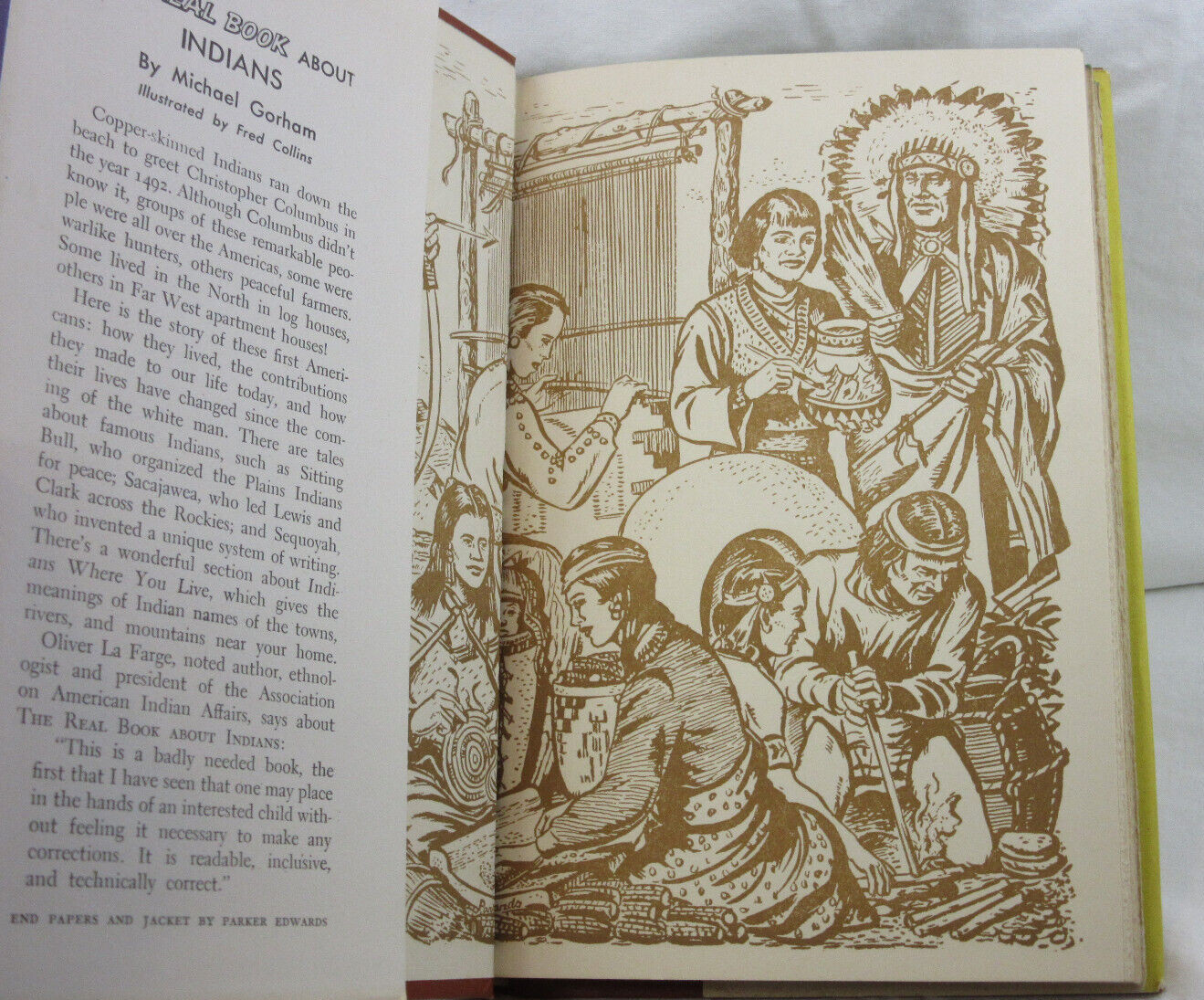 THE REAL BOOK ABOUT INDIANS * 1953 Michael Gorham * Vintage
