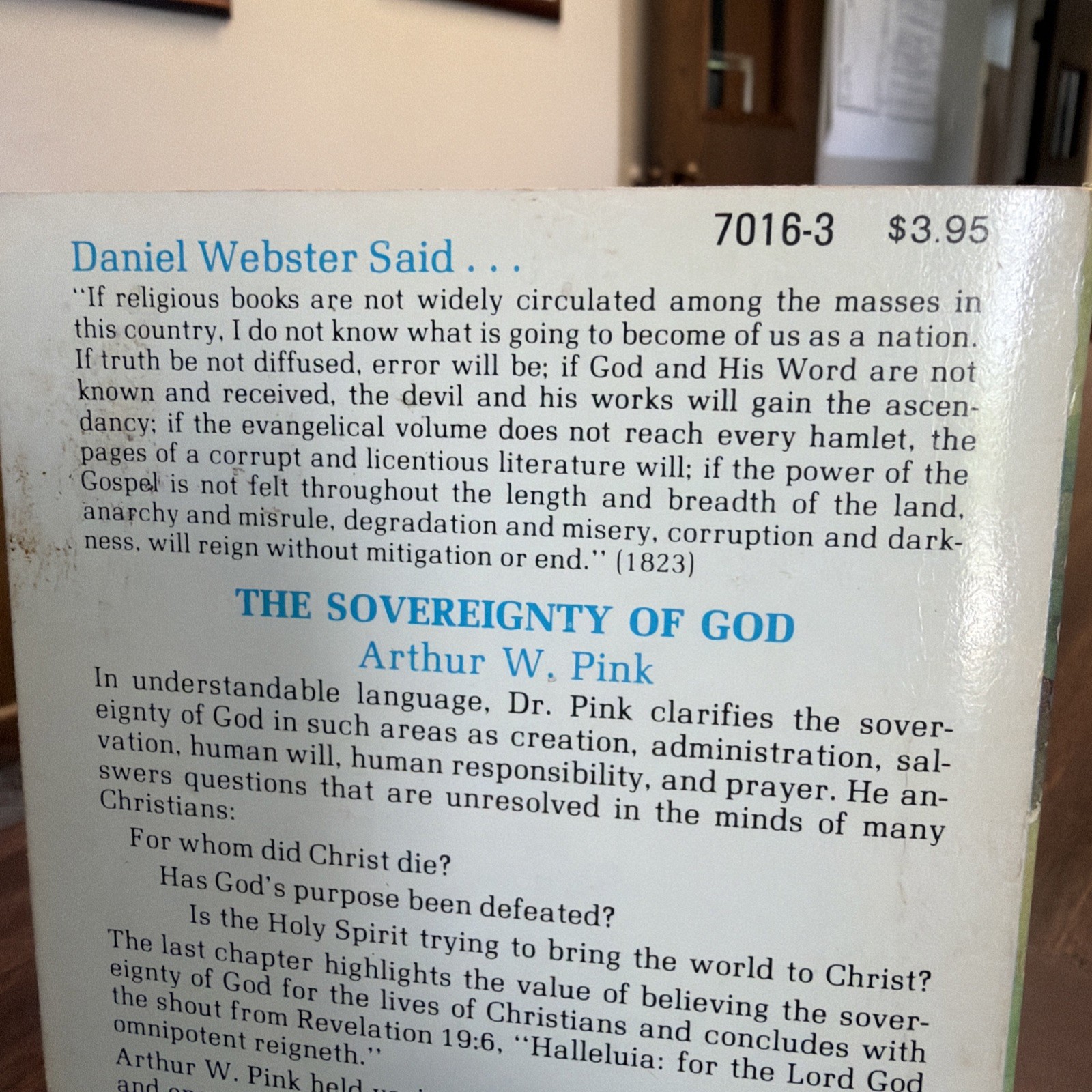 “The Sovereignty of God” by Arthur W. Pink | 1984 Paperback