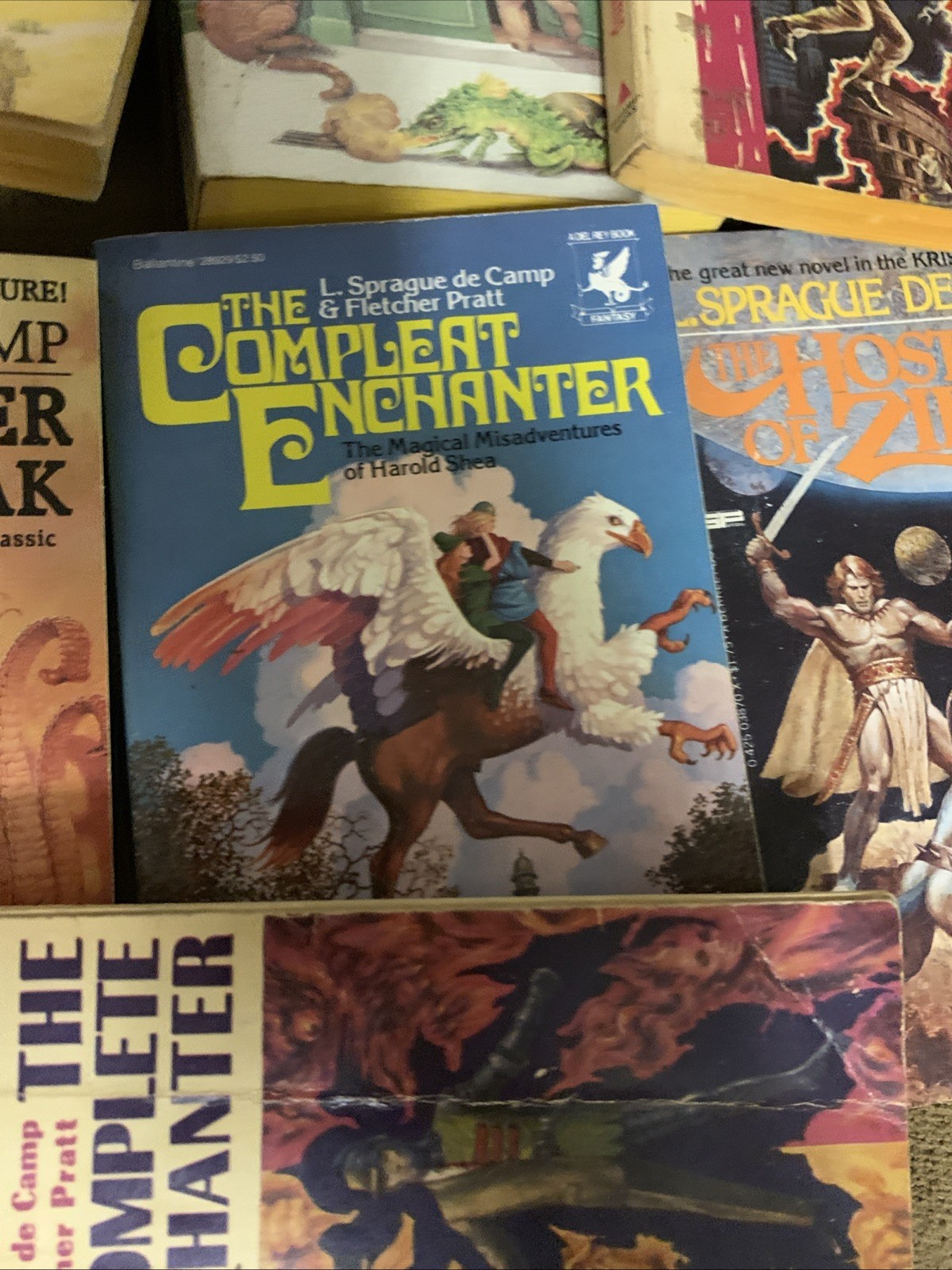L. Sprague De Camp Vintage 1960s-70s Fantasy Sci-Fi PB Book Lot of 10 Good