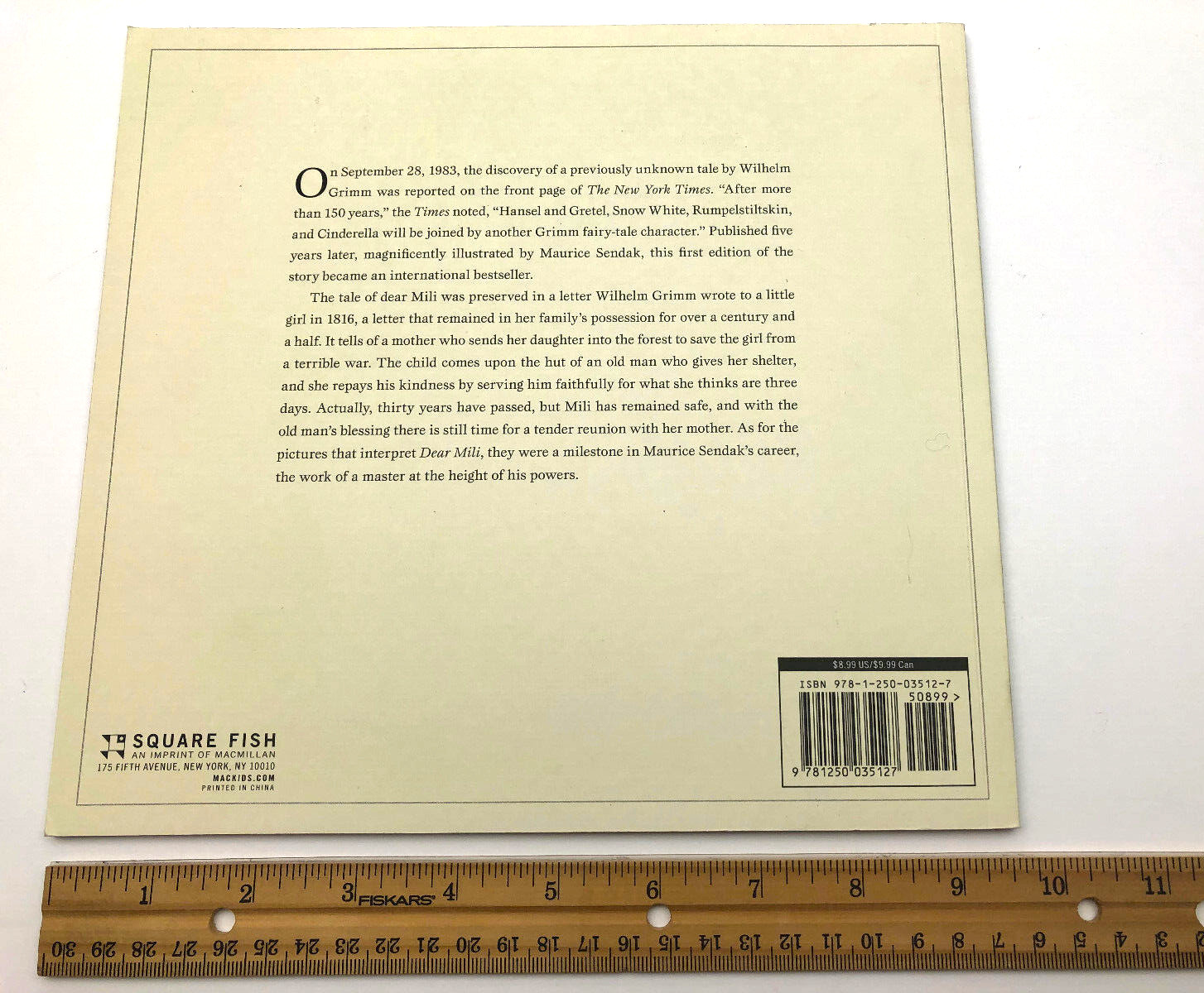 Dear Mili Wilhelm Grimm Maurice Sendak First Square Fish Edition Feb 2013