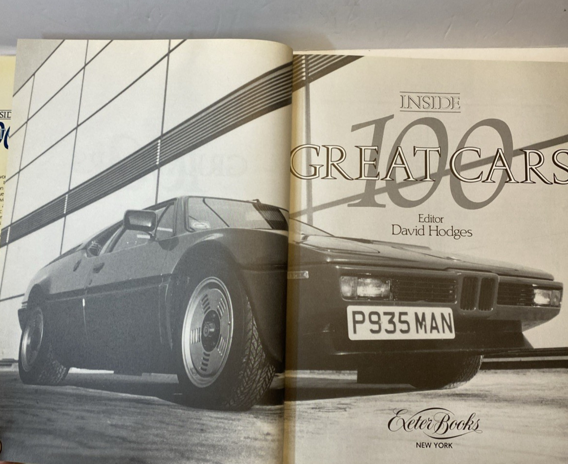 Inside 100 Great Cars 1988 Edition 8.5″x11″ Coffee table book 288 pages