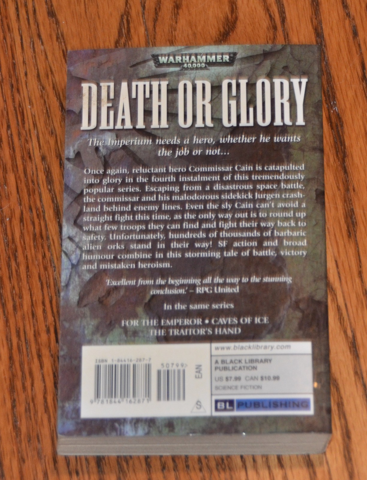 Death or Glory paperback book by Sandy Mitchell WARHAMMER 40K CIAPHAS CAIN 2006