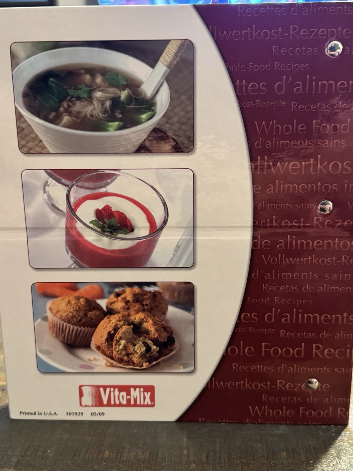 Vita-Mix Whole Food Recipes Binder Cookbook Tabbed Sections