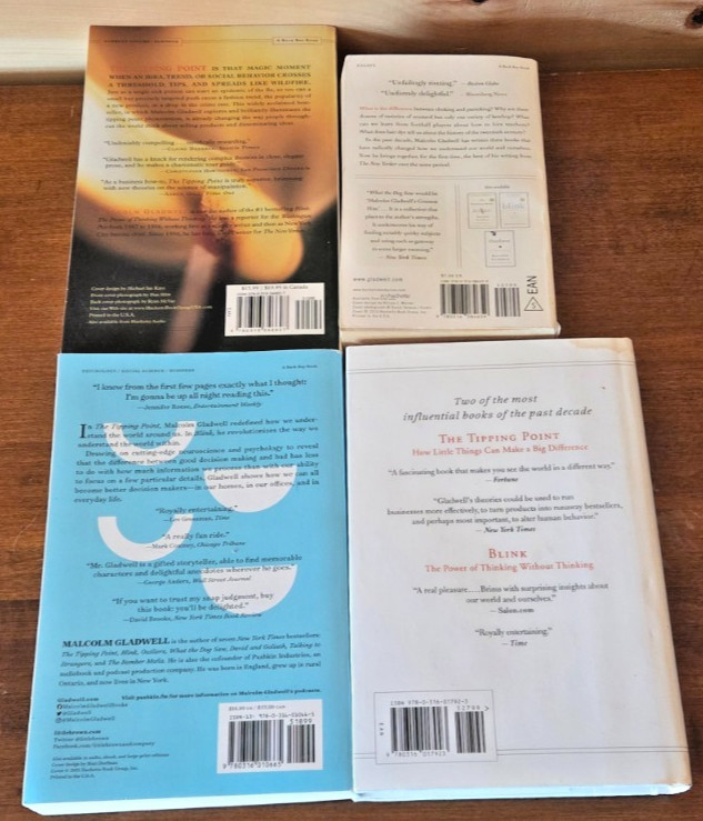 Malcolm Gladwell Mixed Lot Of 3 Books Tipping Pt Outliers What the Dog Saw Blink