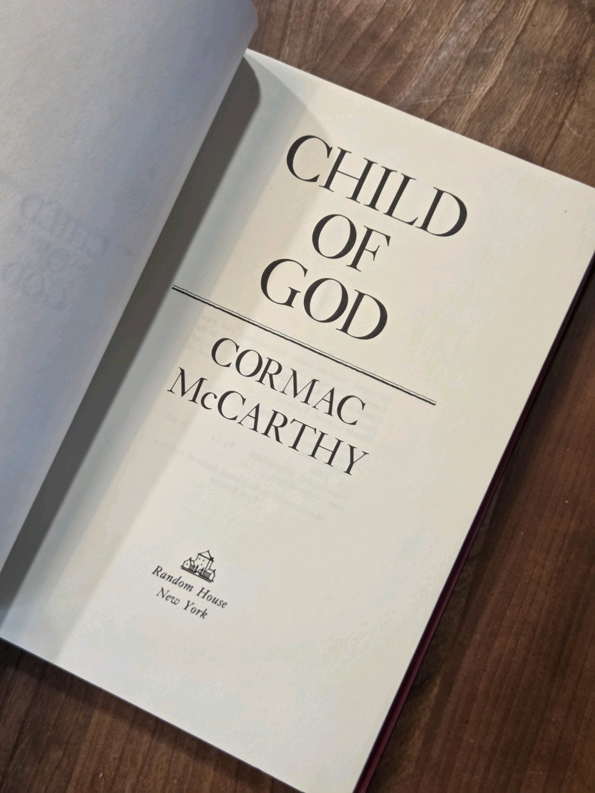 Cormac MCCARTHY / Child of God 1st Edition 1973