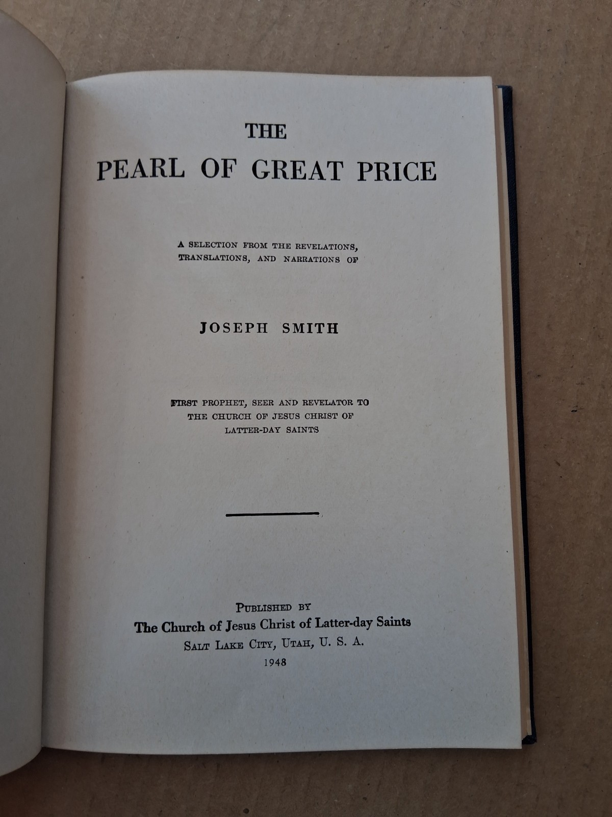 Vintage 1948 The Pearl of Great Price By Joseph Smith