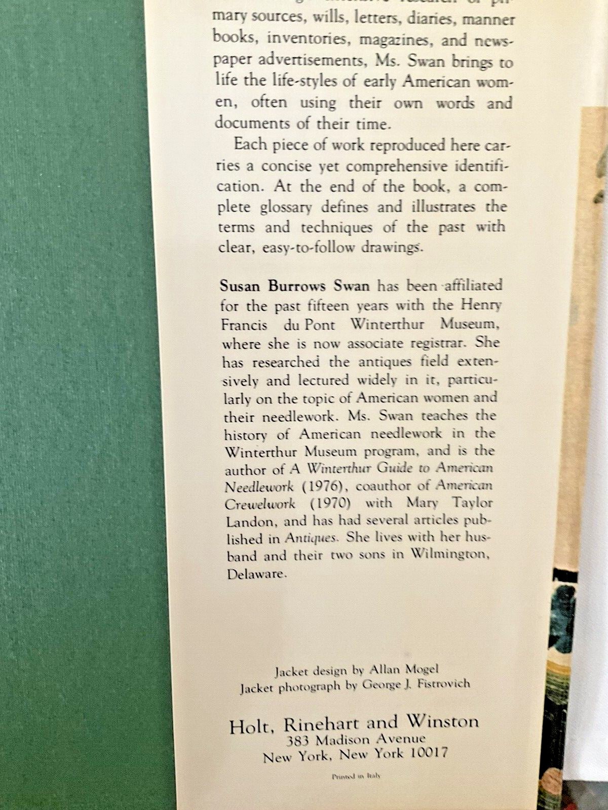 Plain & Fancy American Women and Their Needlework 1700-1850 Susan Burrows Swan