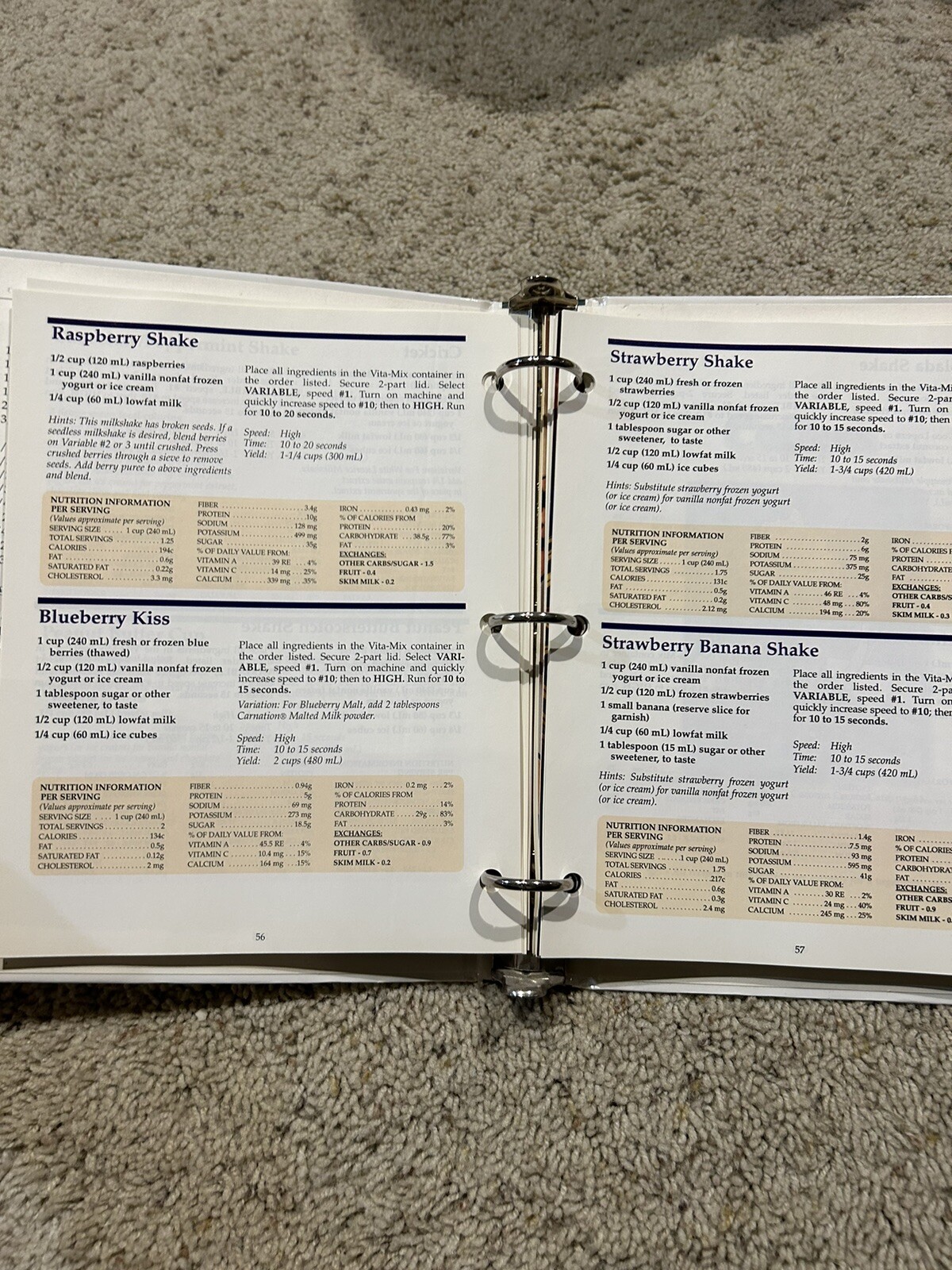 Vintage VITA-MIX RECIPES for BETTER LIVING 3 Ring Binder-HARD TO FIND- RARE- Z23