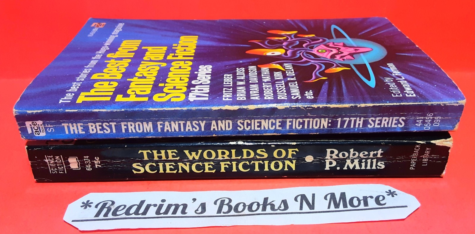 Lot Of 2 Vintage Sci-Fi Compilation Books Ray Bradbury Robert Mills More
