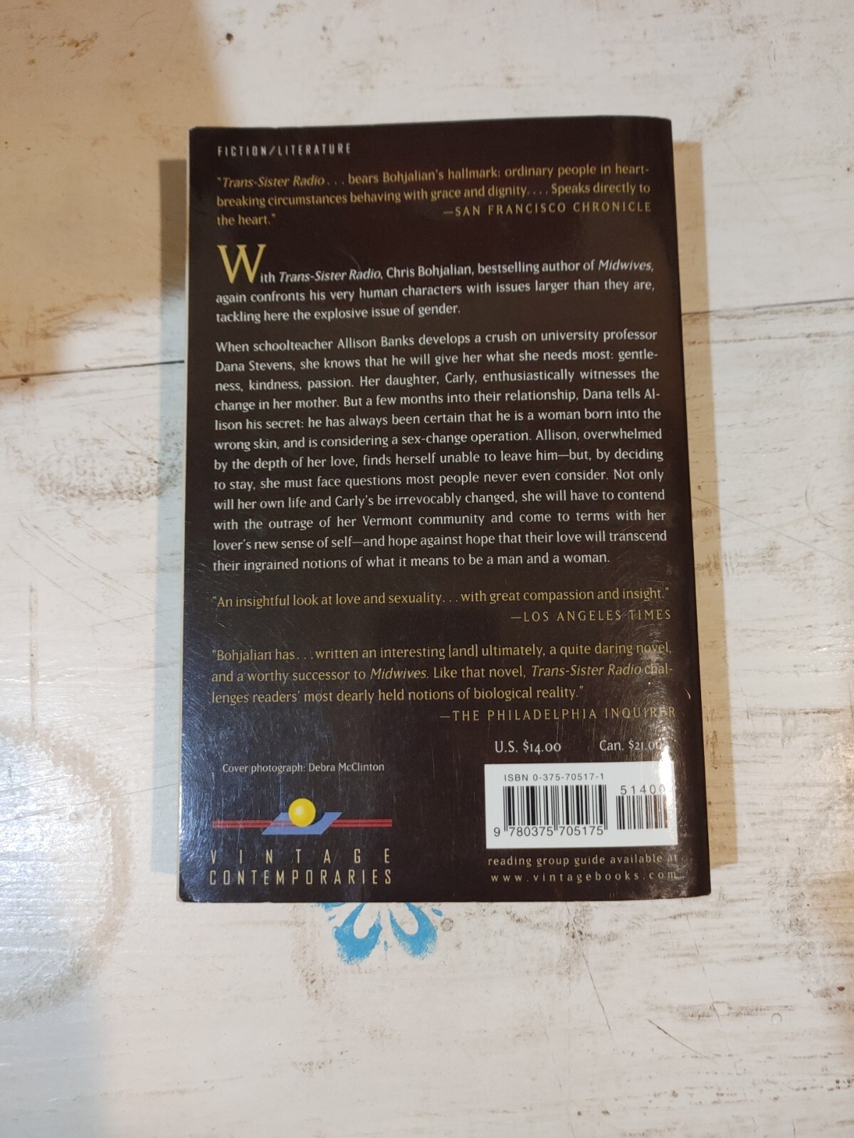 Chris Bohjalian. Trans-Sister Radio. Paperback Book 2000 (Autographed Copy)