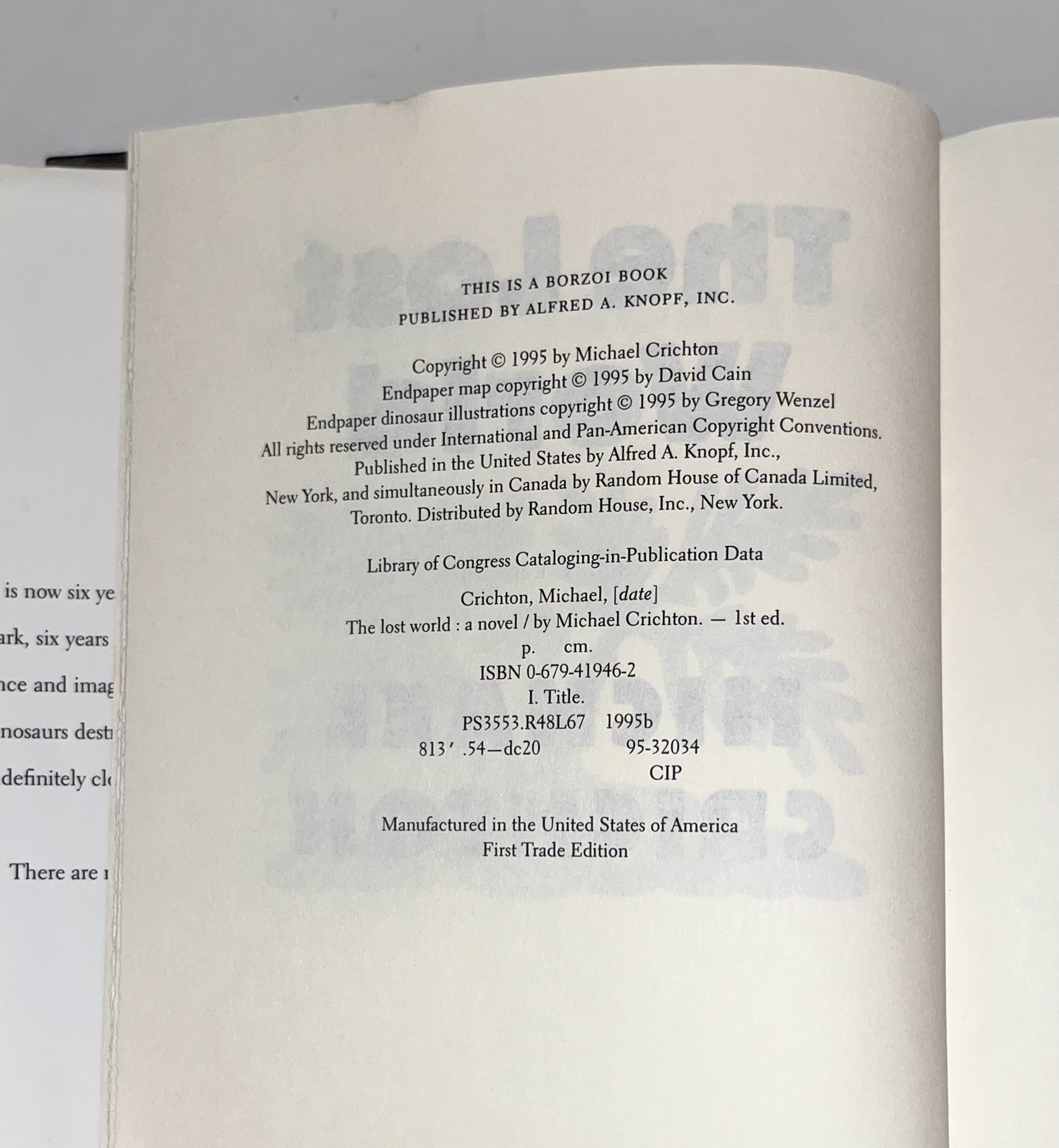 The Lost World by Michael Crichton First Trade Edition 1st Print HC Scratching