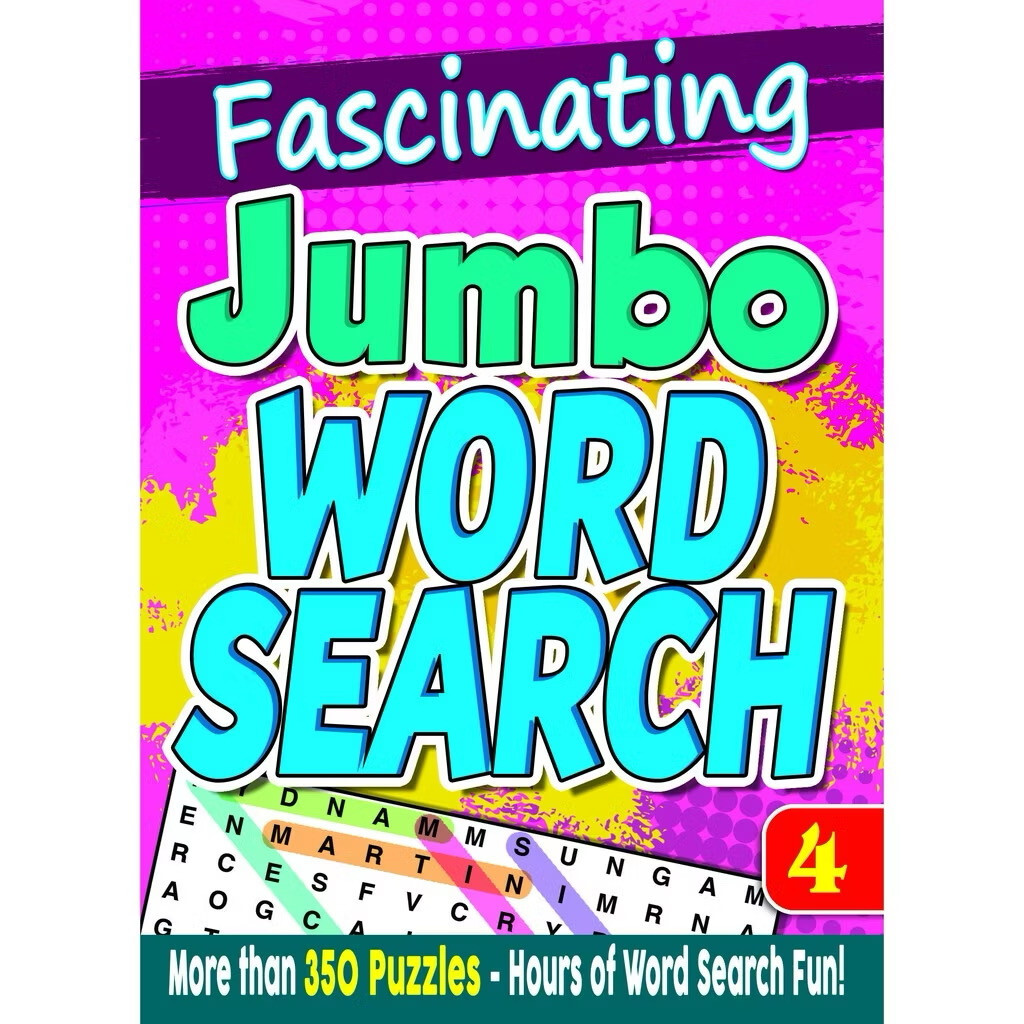 396 pages of Jumbo Word Searches for all Ages