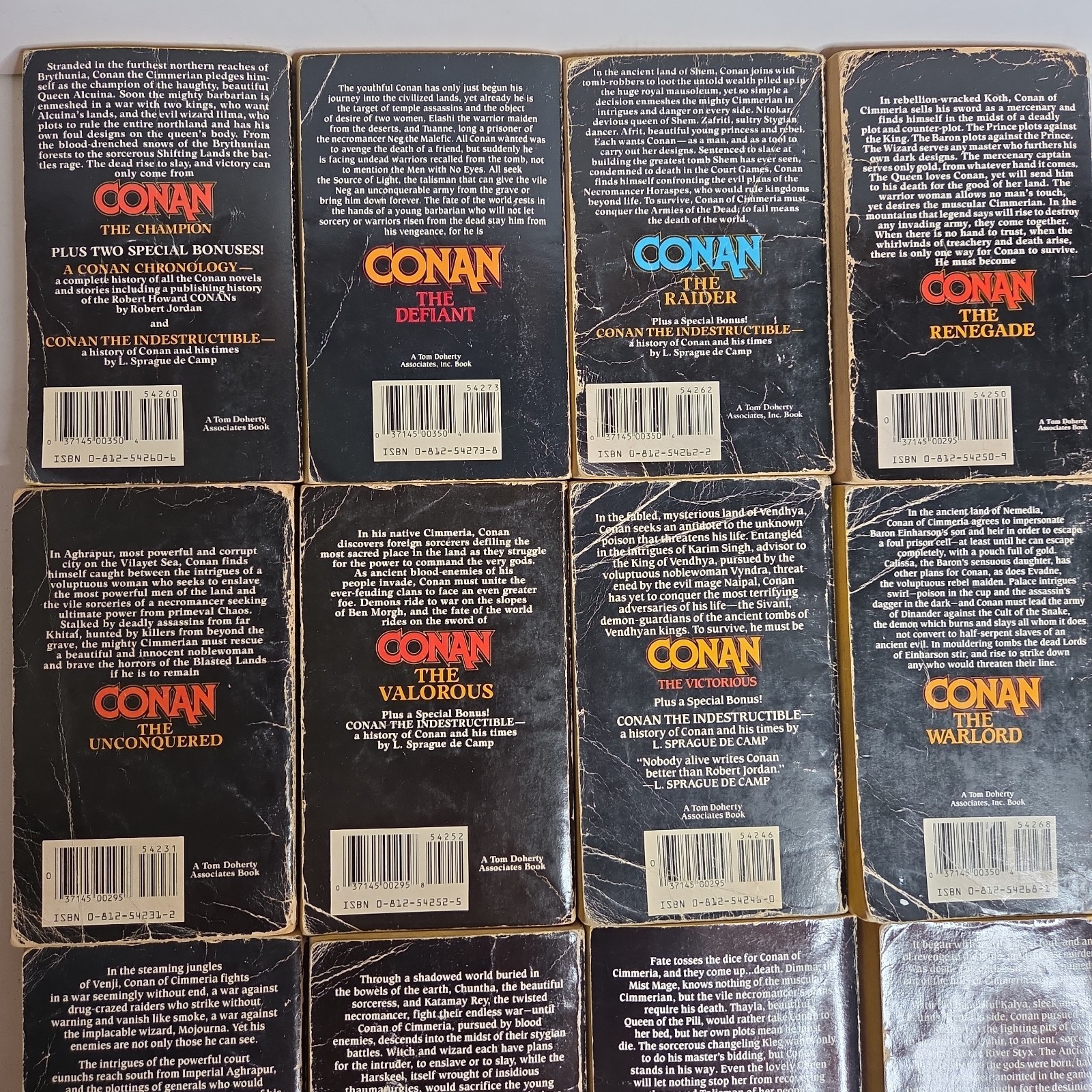 CONAN THE BARBARIAN 12x PAPERBACK Book LOT Fantasy TOR Robert Jordan