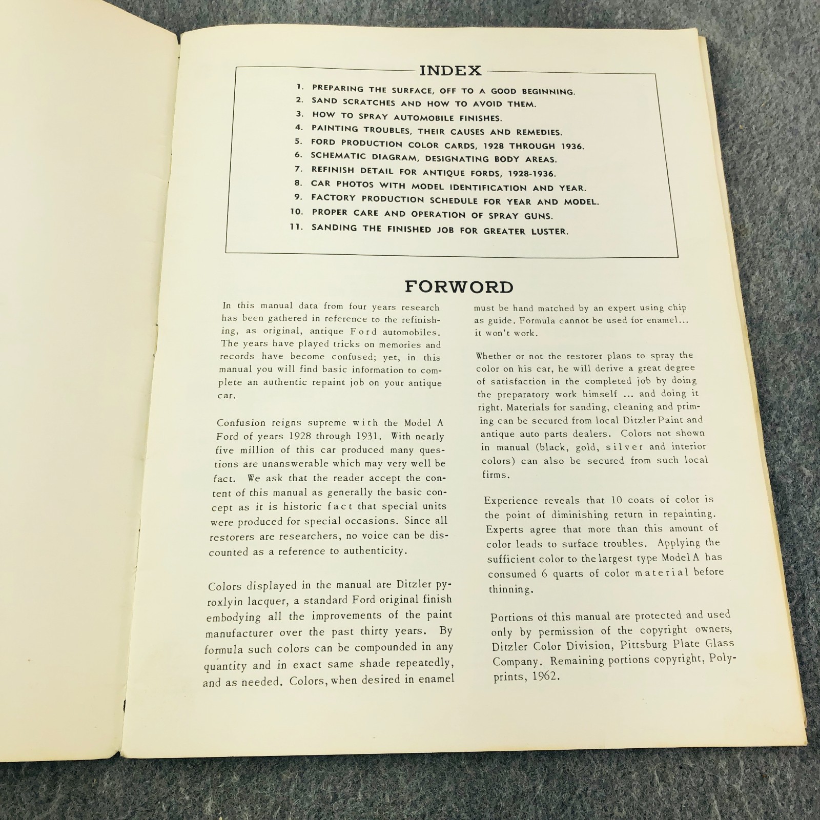 Antique Ford Repaint Manual Ford Automobiles 1928 thru 1936, 1970 Catalog