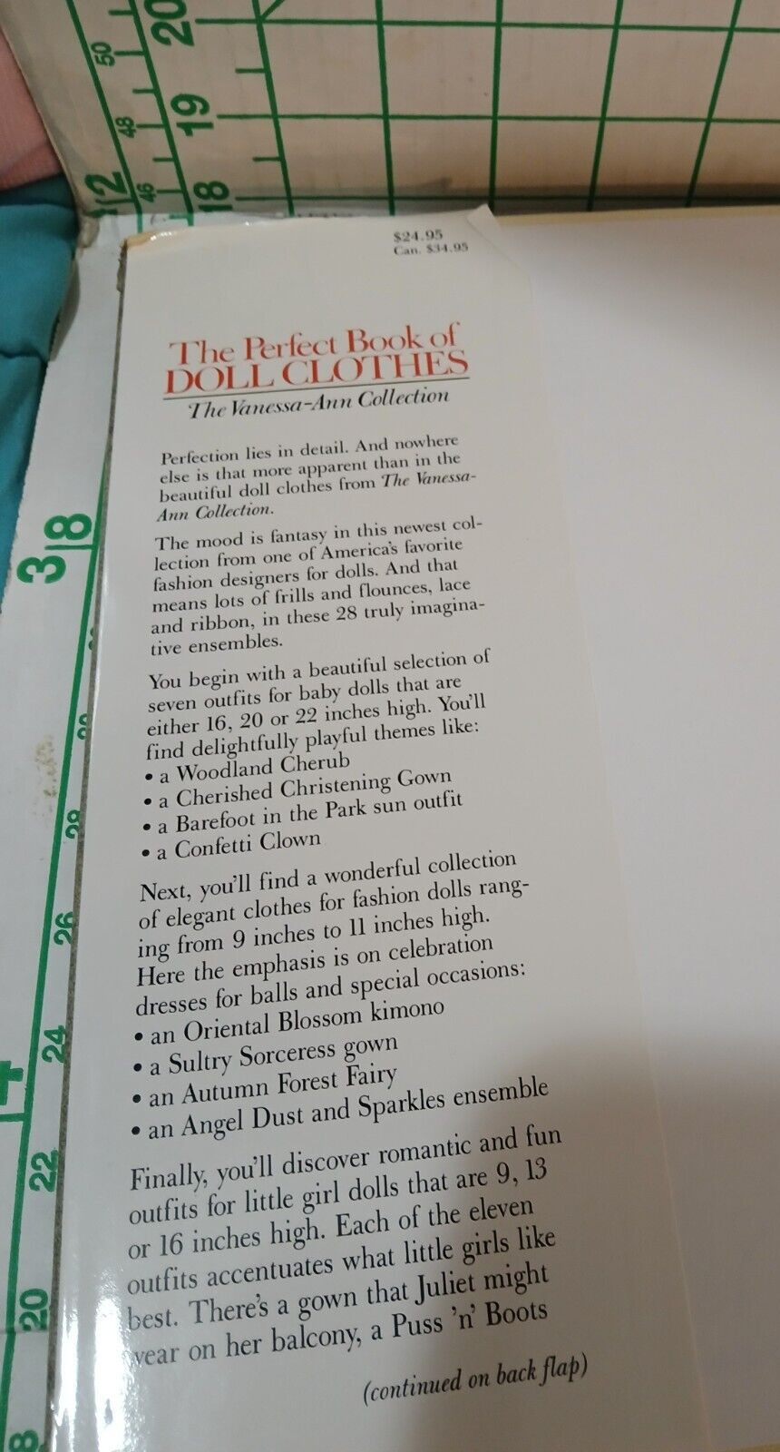 10.5″X9″ HC BOOK w/DC- THE VANESSA-ANN COLLECTION – DOLL CLOTHES TO MAKE