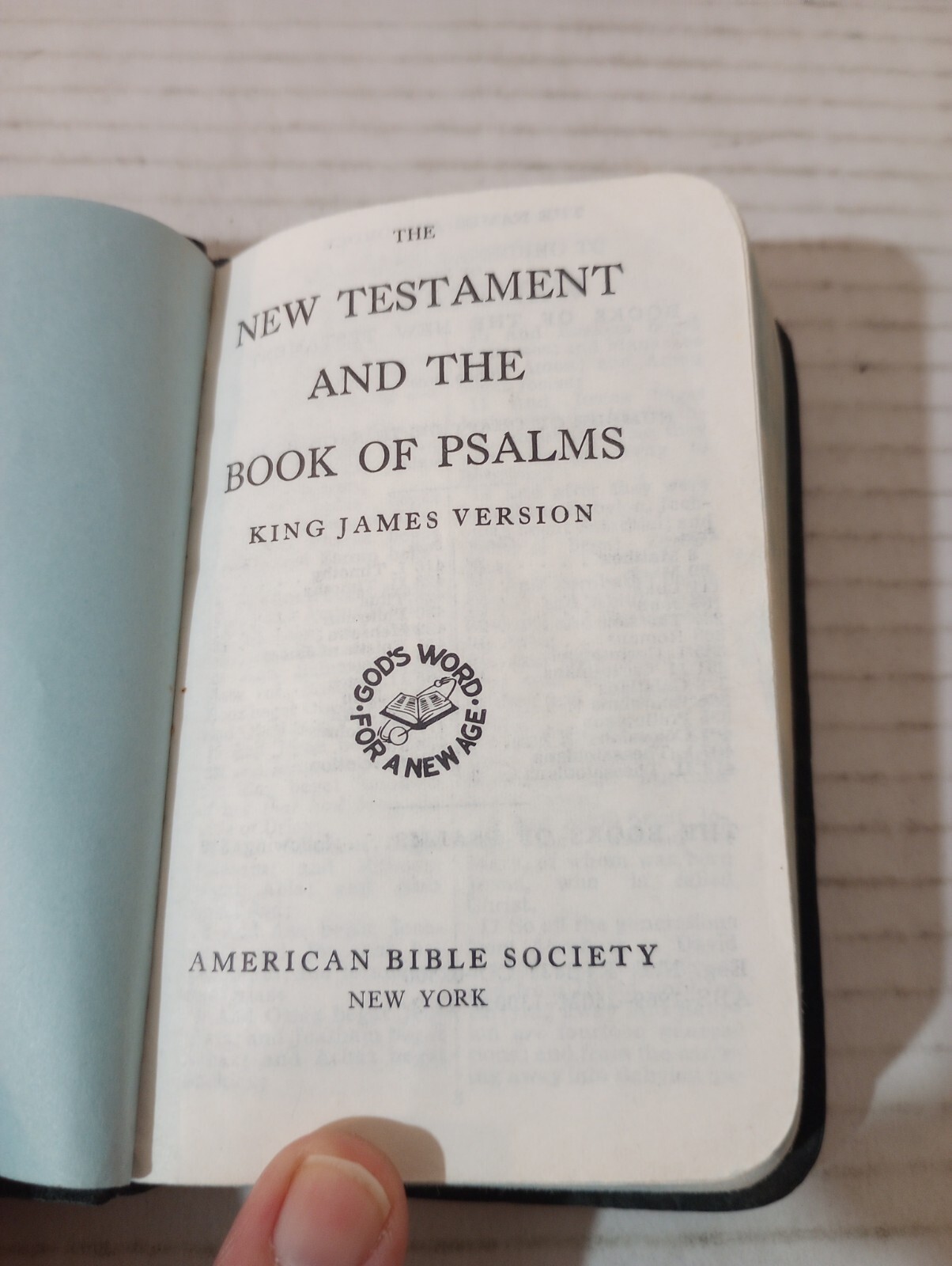 New Testament Psalms KJV American Bible Society Pocket Edition 1969