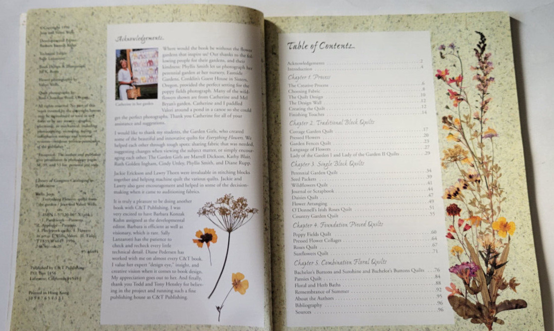 Quilting Book Everything Flowers Quilts from the Garden by Valori & Jean Wells